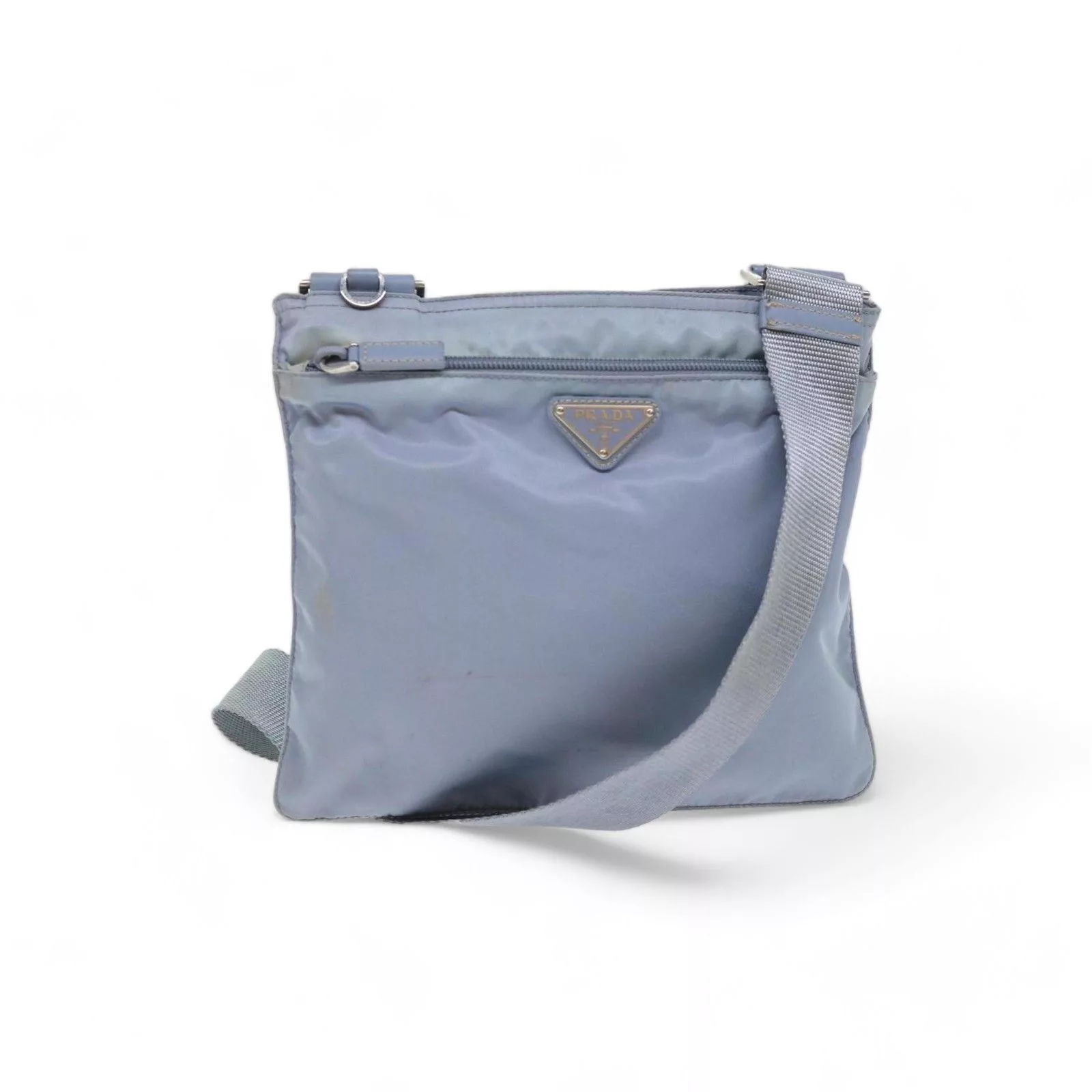 Prada Bags Luggage Prada - Nylon Shoulder Bag Crossbody Light Blue Triangle