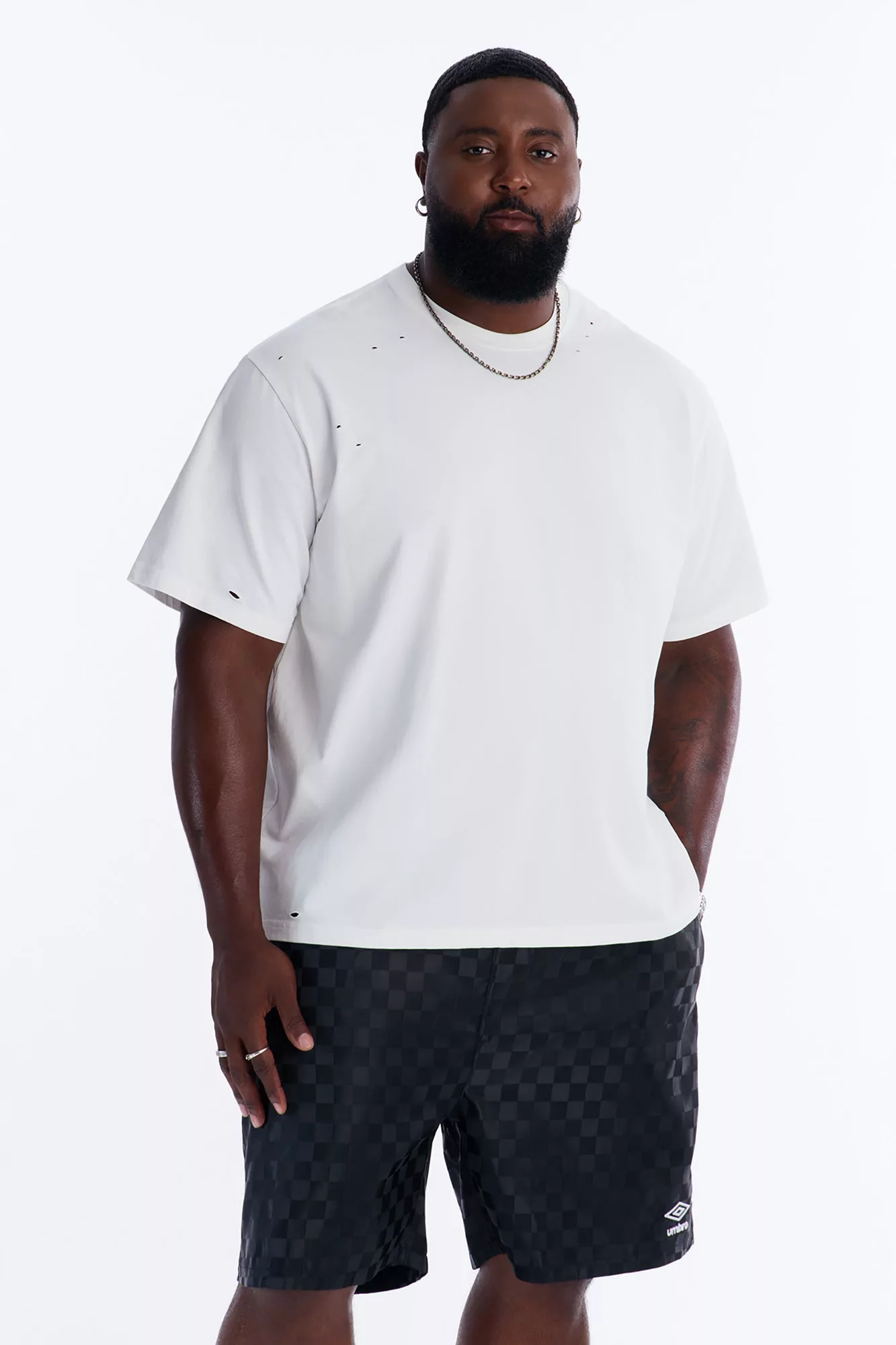 Destructed Crewneck Tee - White