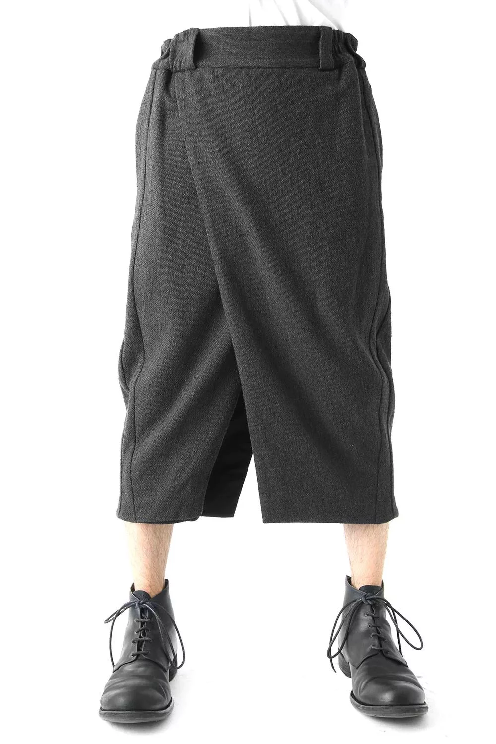 Devoa Casual Pants Devoa Wool Hakama Pants Black