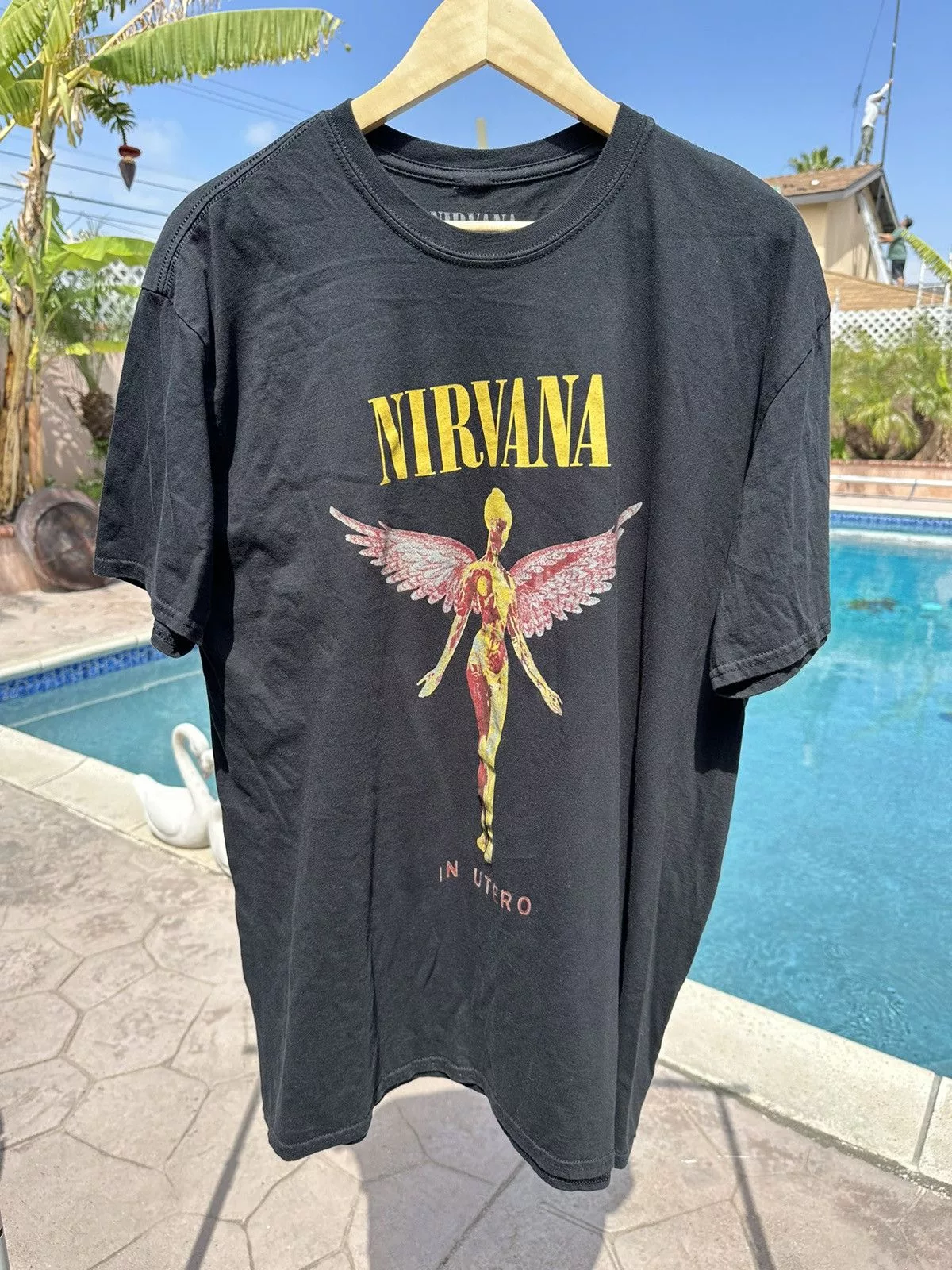 Nirvana Short Sleeve T Shirts Nirvana In Utero t shirt Black Streetwear