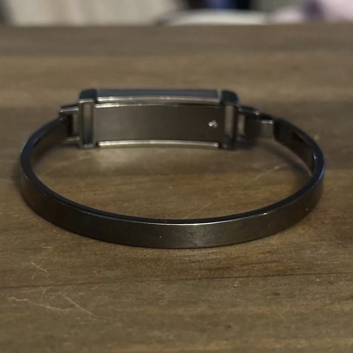 Other Bracelets Other Gunmetal rectangular crystal hinged bangle bracelet Silver
