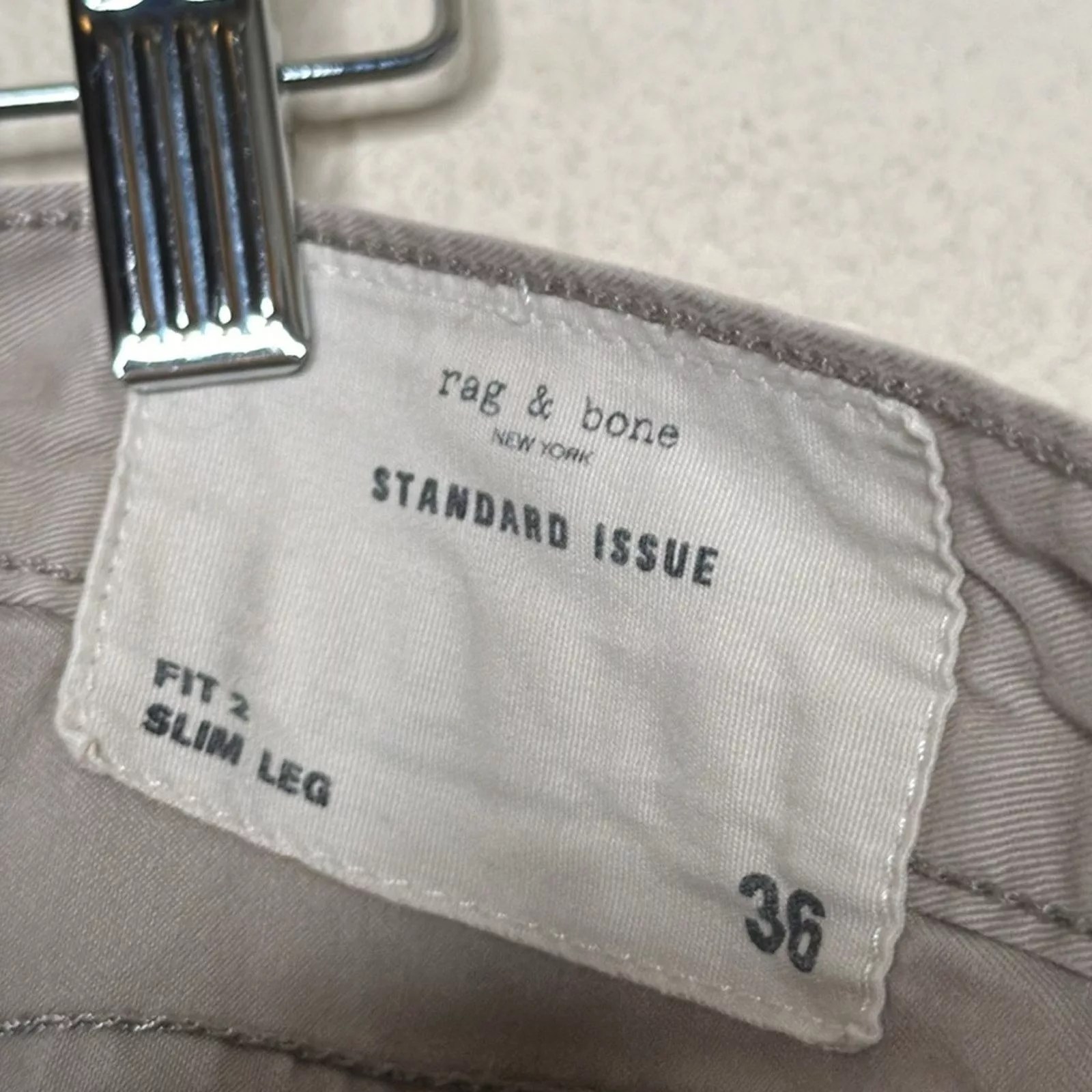 Rag & Bone Casual Pants Rag & Bone Standard Issue Fit 2 Slim Leg Pants Stone Size 36 Brown