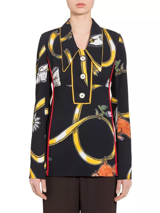 Marni Button Ups Marni viscose shirt X Frank Navin Cracker Jacks print Black