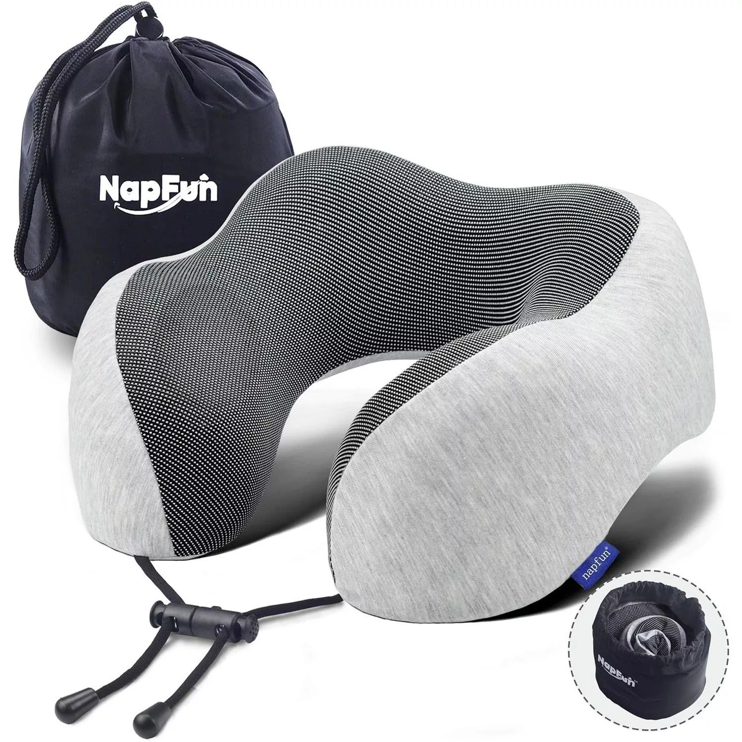 Other Miscellaneous Other Travel Neck Pillow , 100% Pure Memory Foam Pillow, Portable Gray