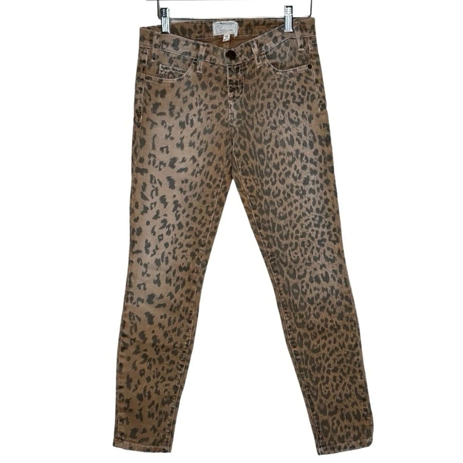 Current/Elliot Jeans Current/Elliott Leopard Skinny Stiletto Jean Sz 25 Indie Y2K Brown