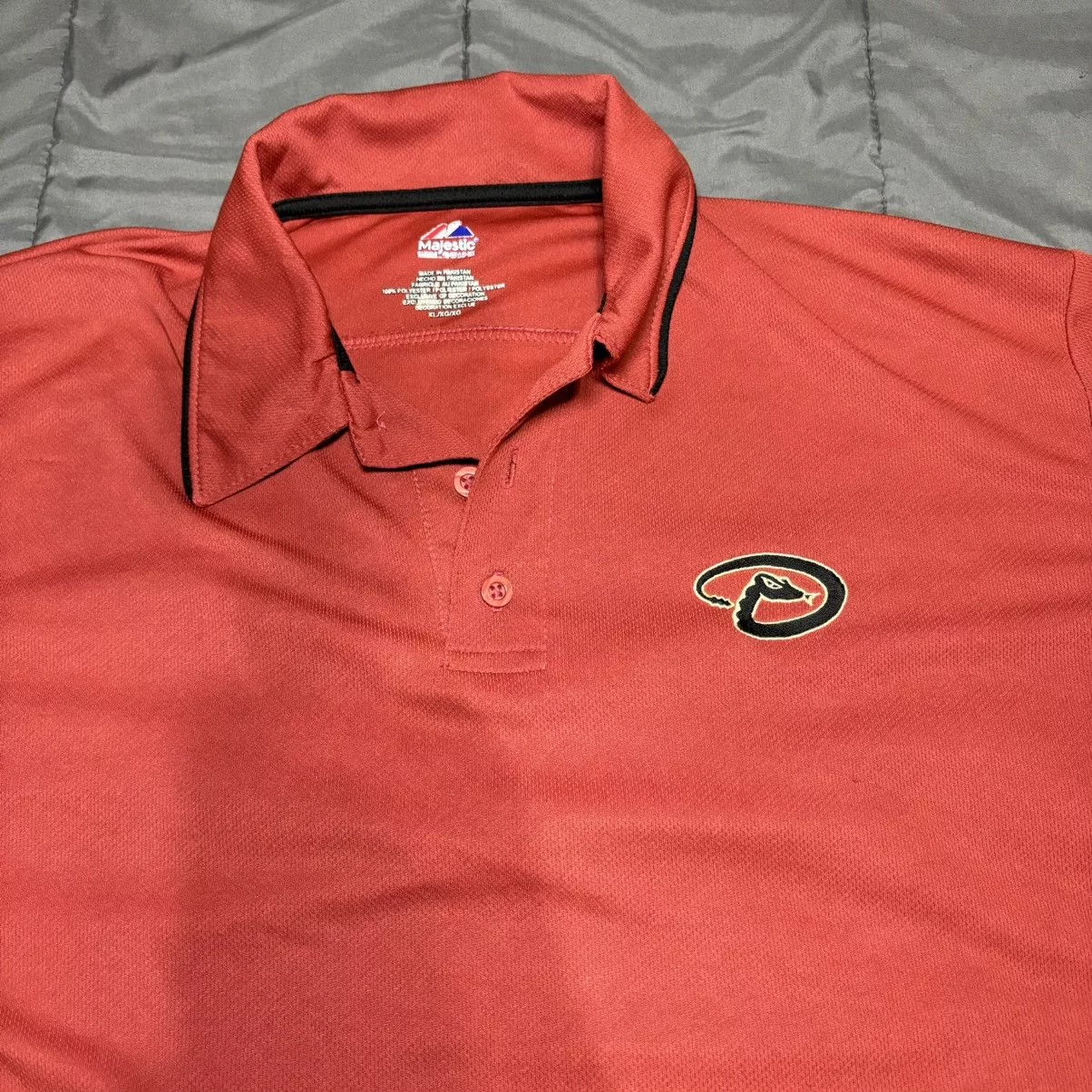 Majestic Polos Majestic Arizona Diamondbacks red /black polo