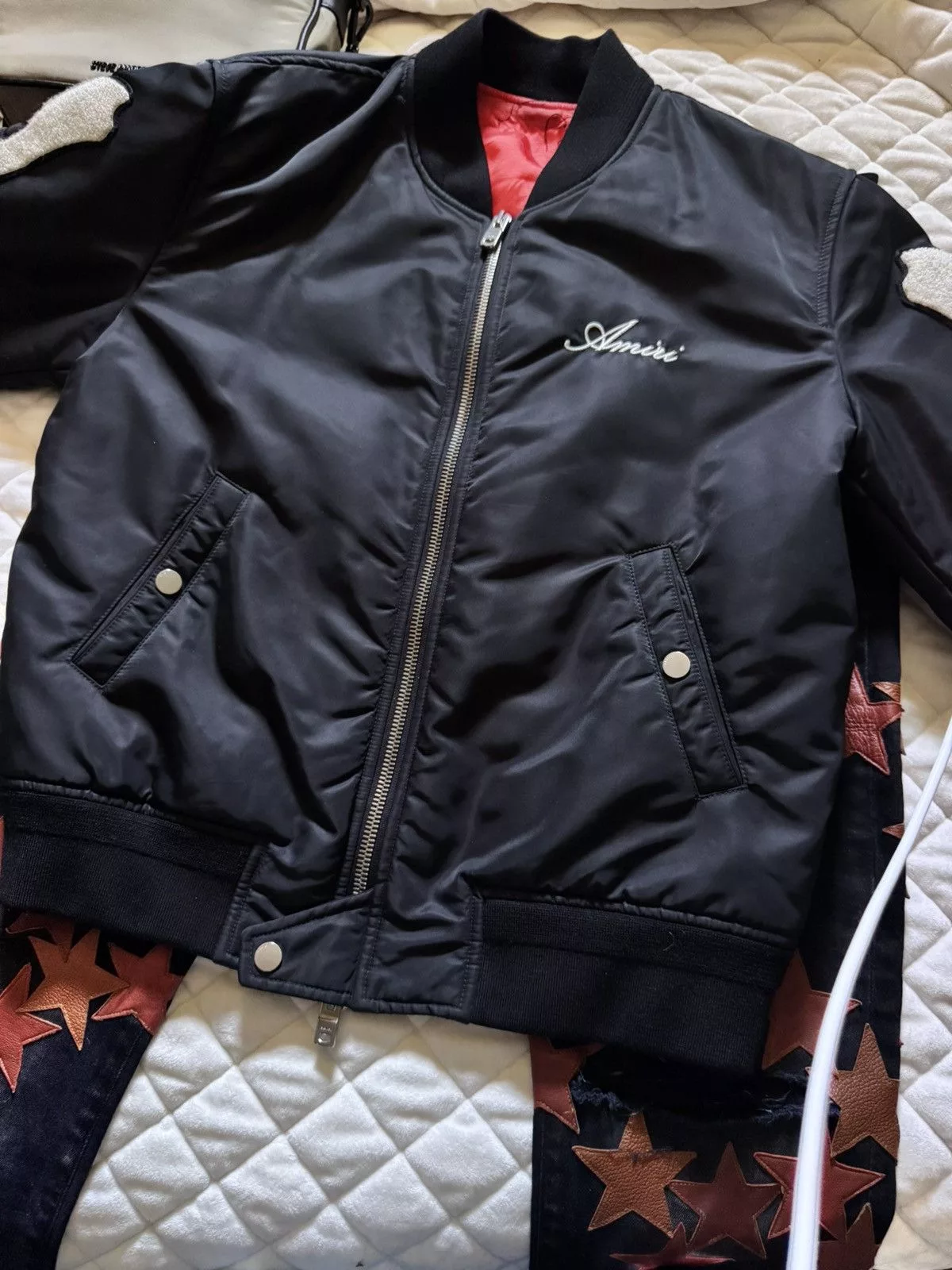 Amiri Bombers Amiri Bone Bomber Jacket Black