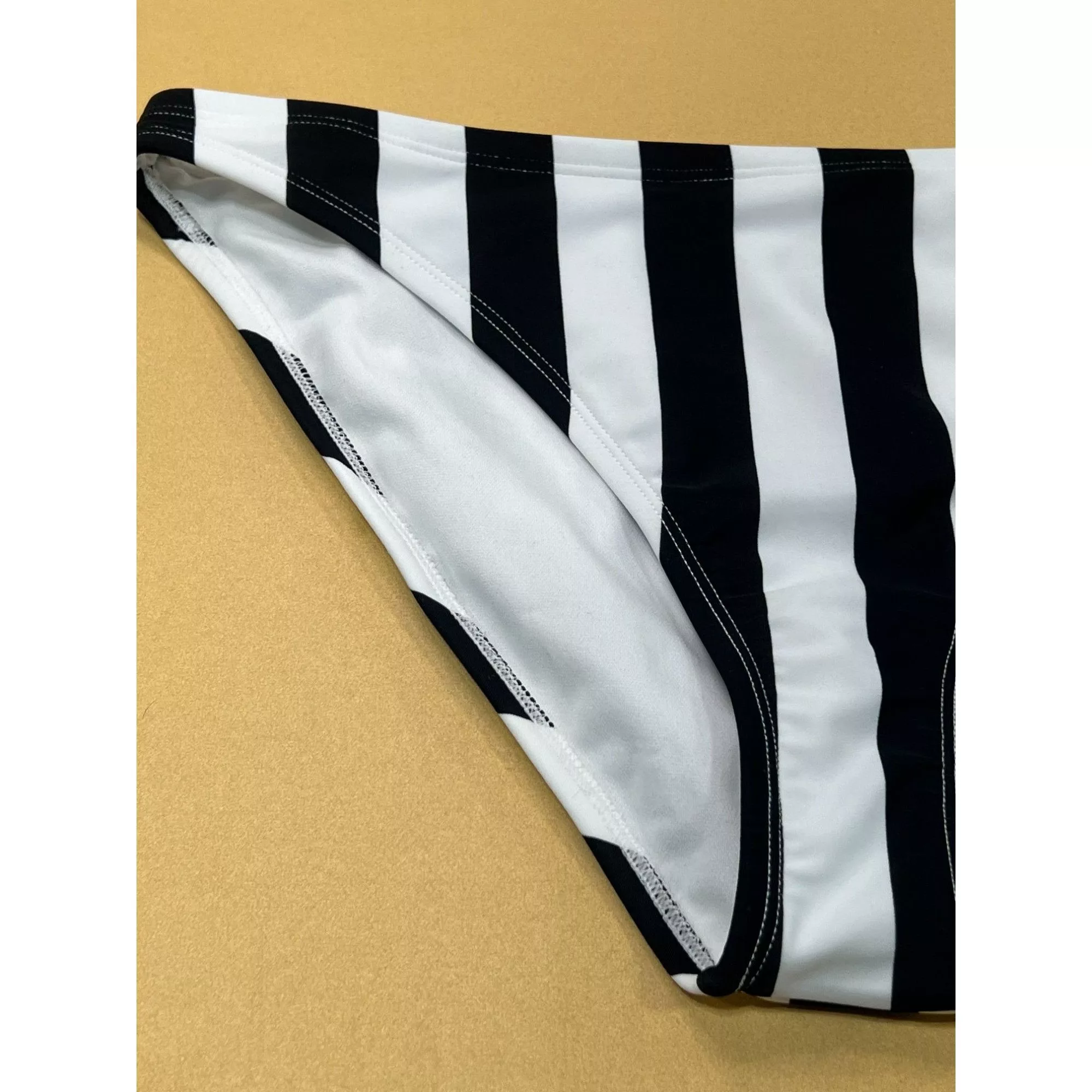 Other Socks Intimates Other Shade & Shore -Women's Striped Medium Coverage Bikini Bottom White