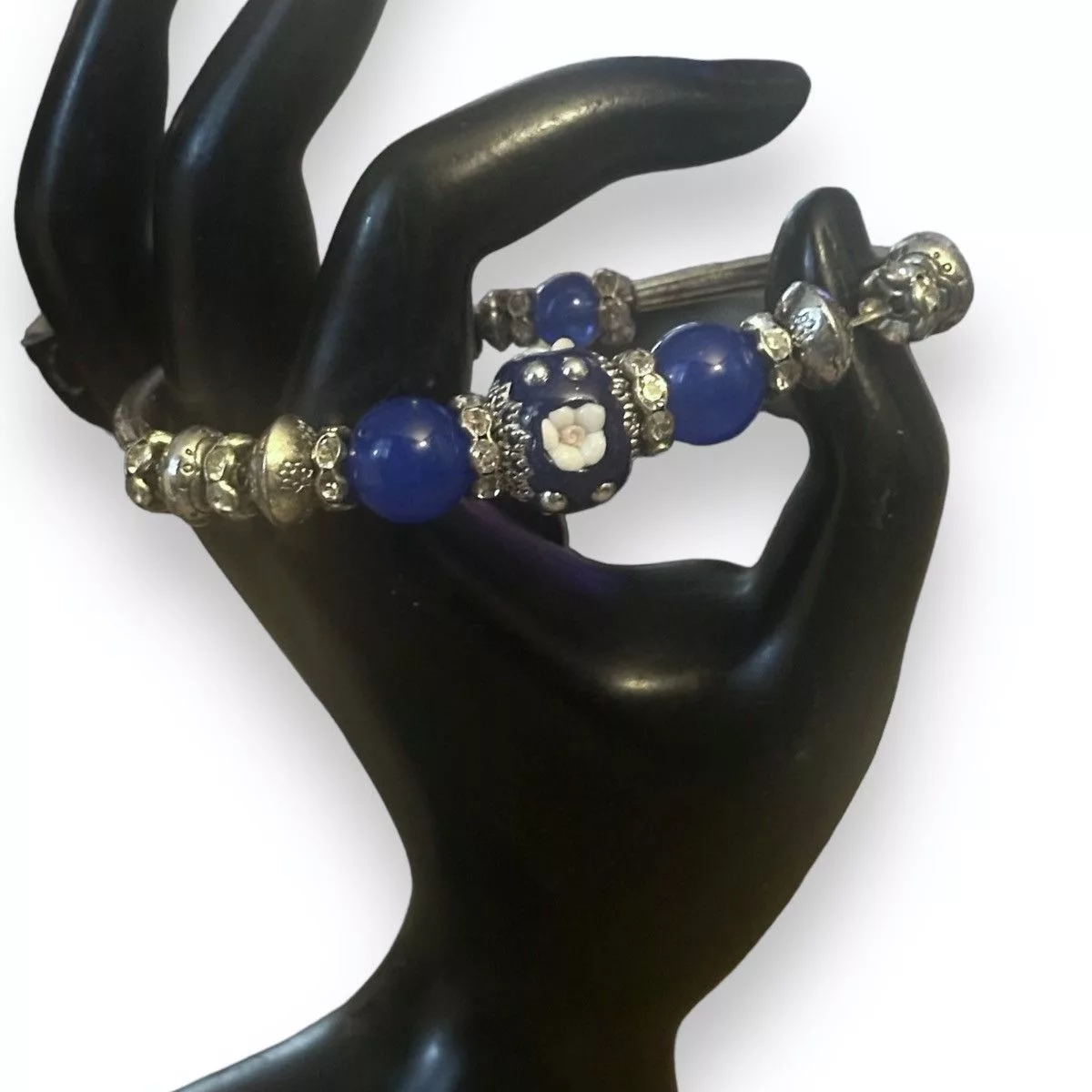 Other Bracelets Other Handmade bead charm stretch bracelet Silver