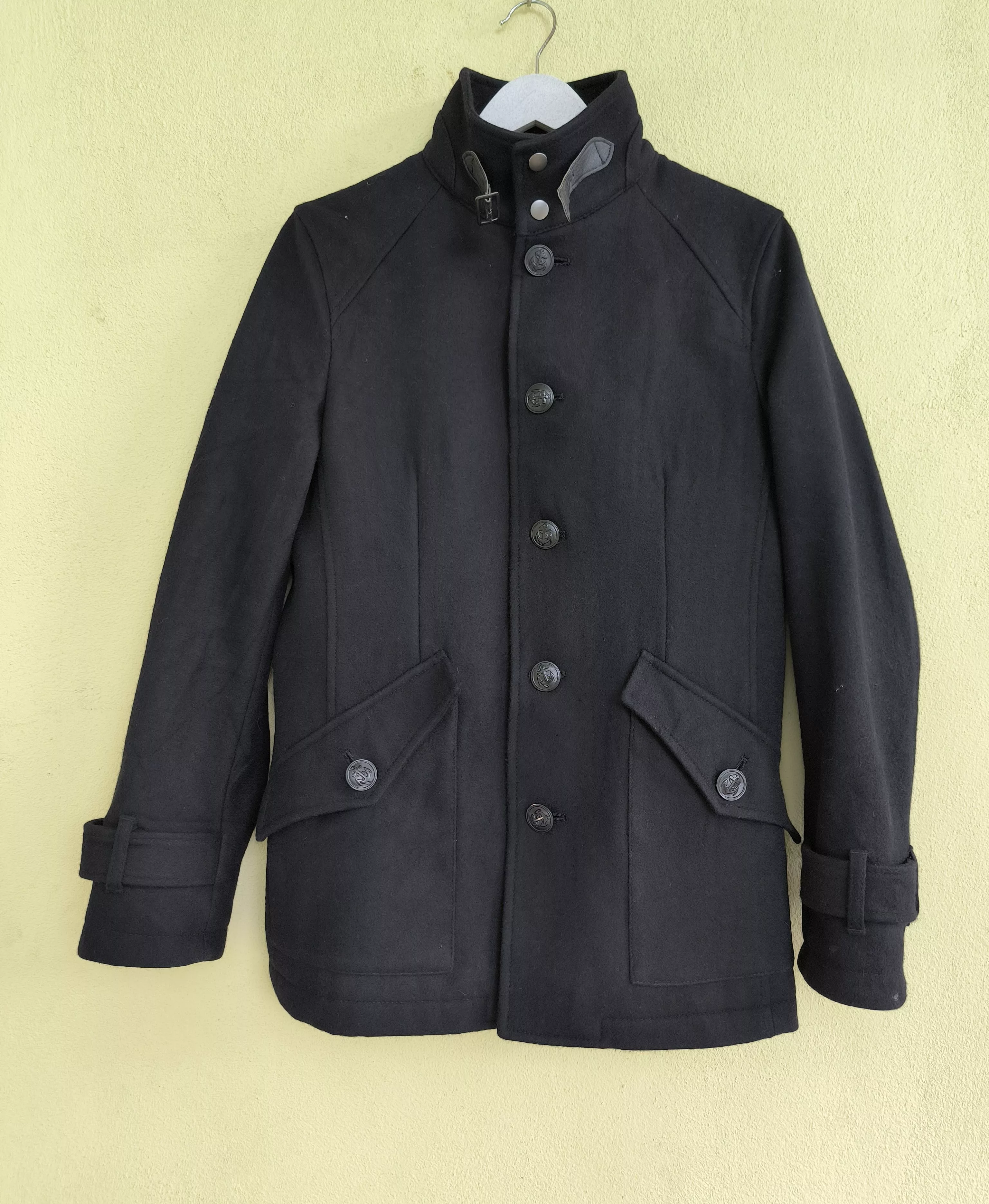 PPFM Heavy Coats PPFM high neck overcoat Black