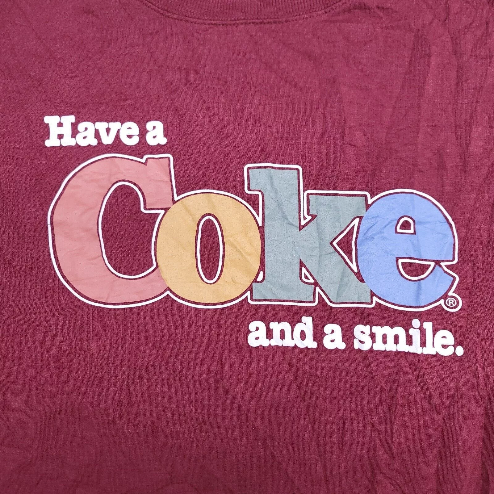 Coca Cola Sweatshirts Hoodies Coca Cola Coca-Cola Pullover Sweatshirt Men Size Extra Large XL Maroon Red