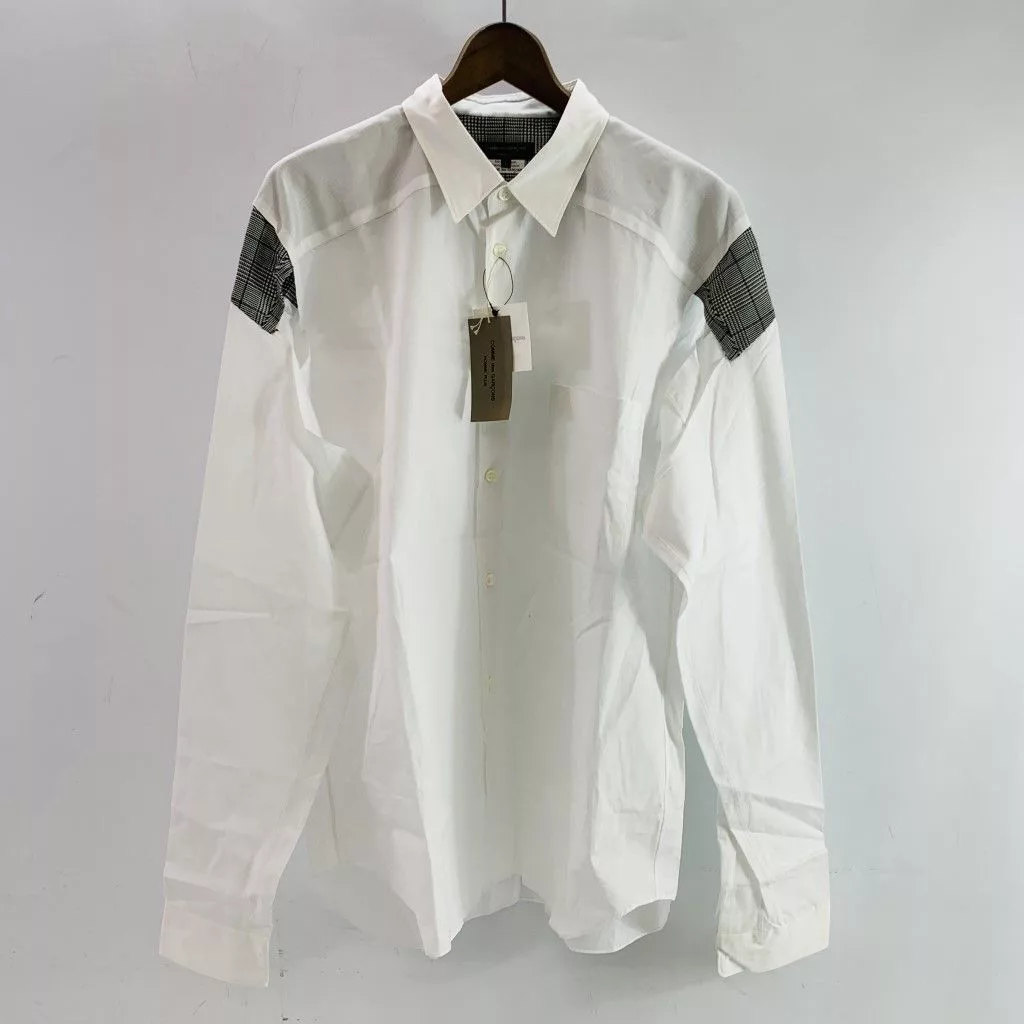 Comme des Garcons Homme Shirts Button Ups Comme des Garcons Homme Shirt Sleeve Design Button White