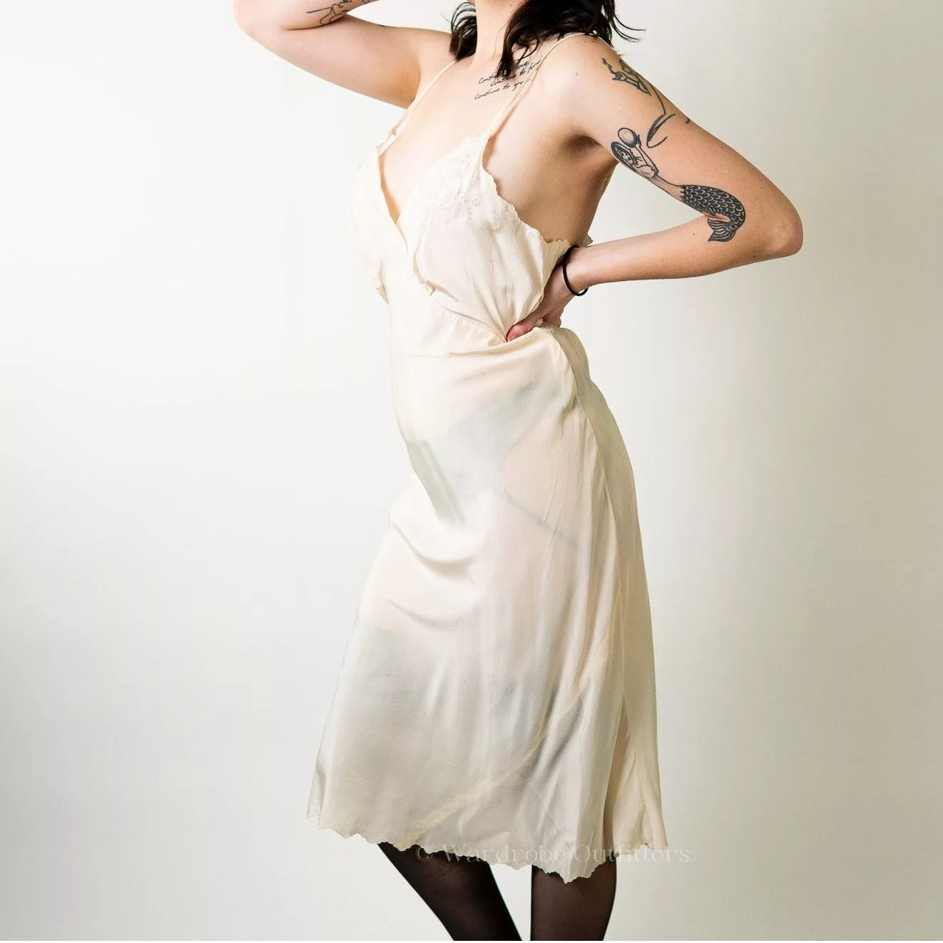 Vintage Socks Intimates Vintage White Slip Dress