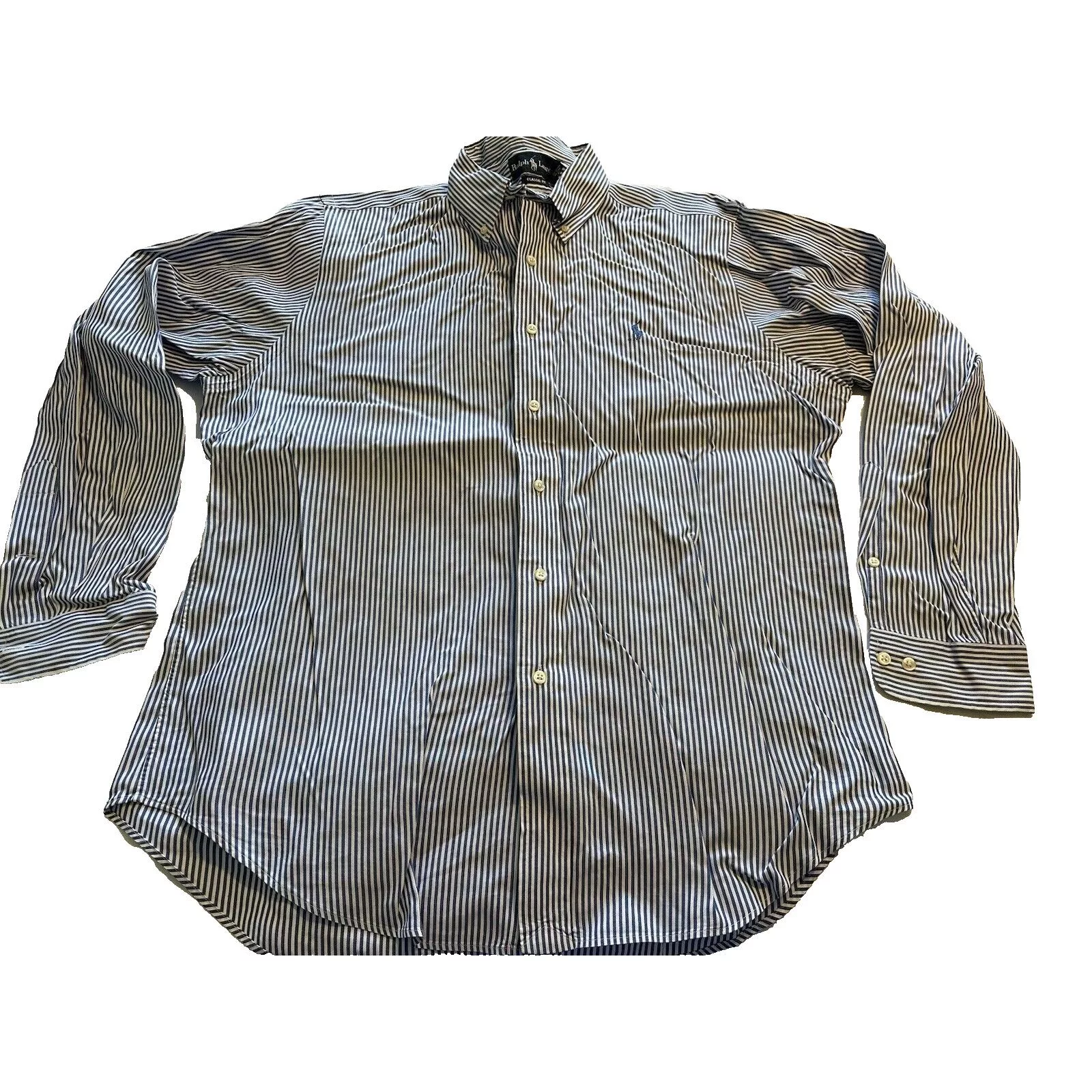 Ralph Lauren Shirts Button Ups Ralph Lauren Classic Blue/White Striped Pony Button Shirt