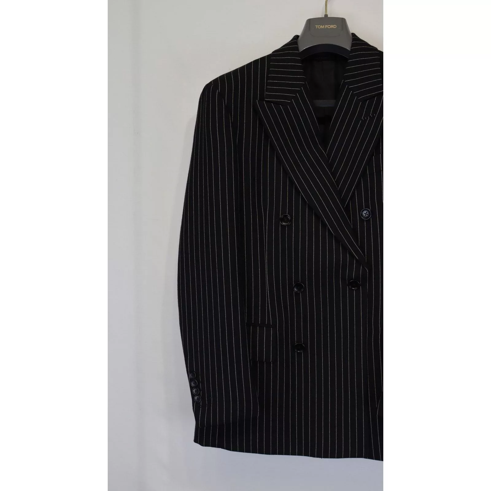 Tom Ford Light Jackets Tom Ford o1rshd1 Cooper Stripe Blazer Jacket in Black/White