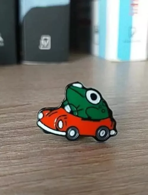Other Miscellaneous Other Cute Frog Drive Red Car Enamel Pin Multi Streetwear