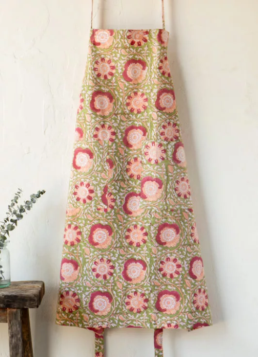 Zinnia Block Print Apron