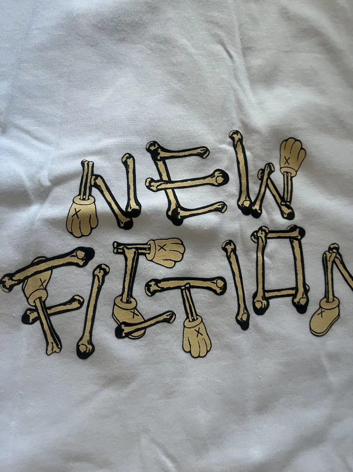 Kaws Short Sleeve T Shirts Kaws Skeleton tee White