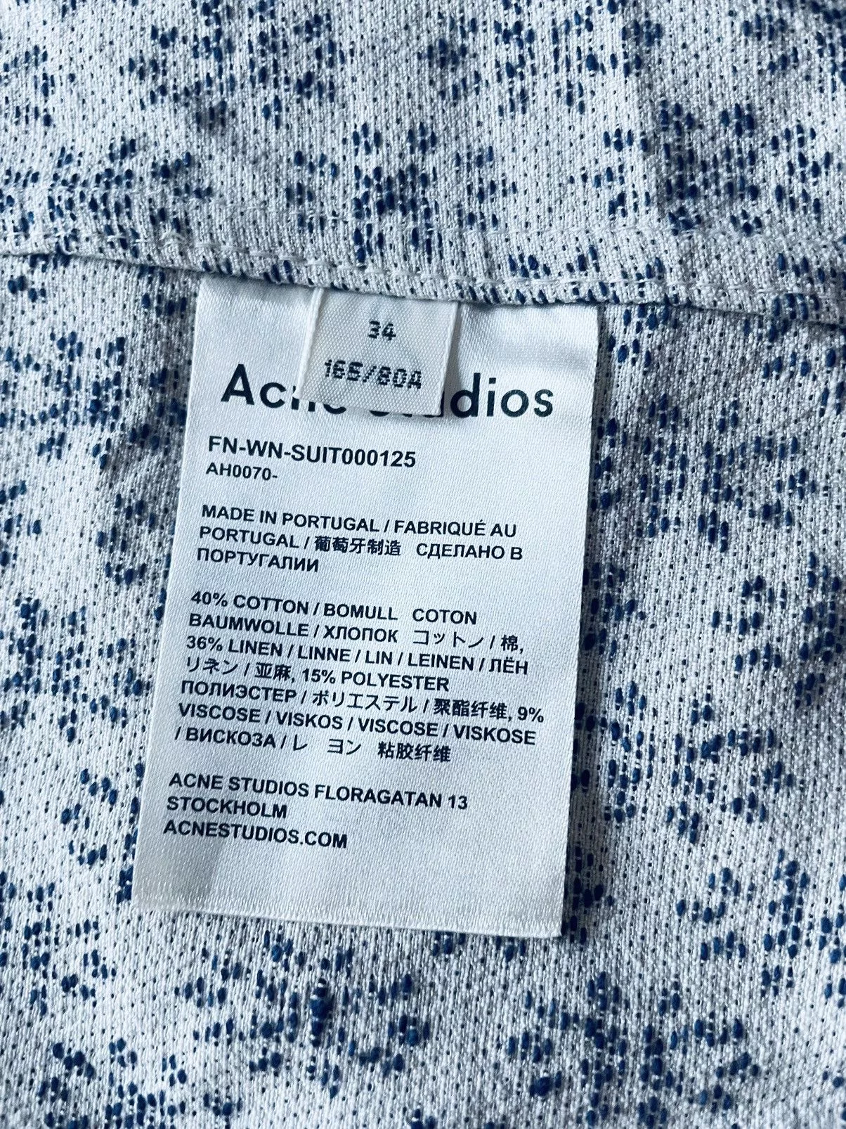 Acne Studios Button Ups Acne Studios, Floral jacquard double breasted blazer White