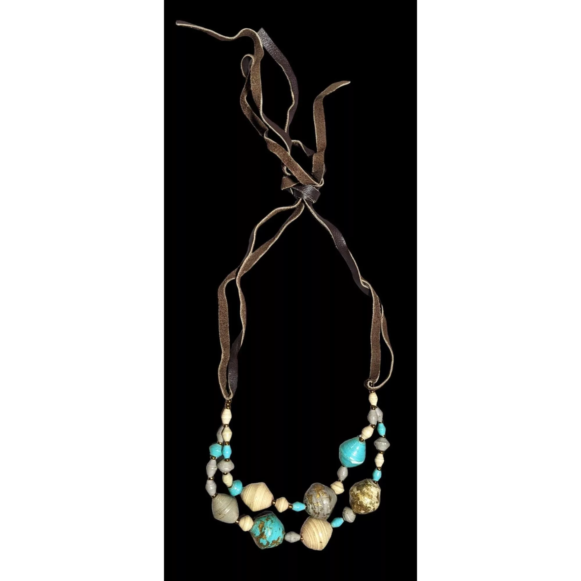 Other Necklaces Other Bohemian Beaded Gold Flake Necklace Multi