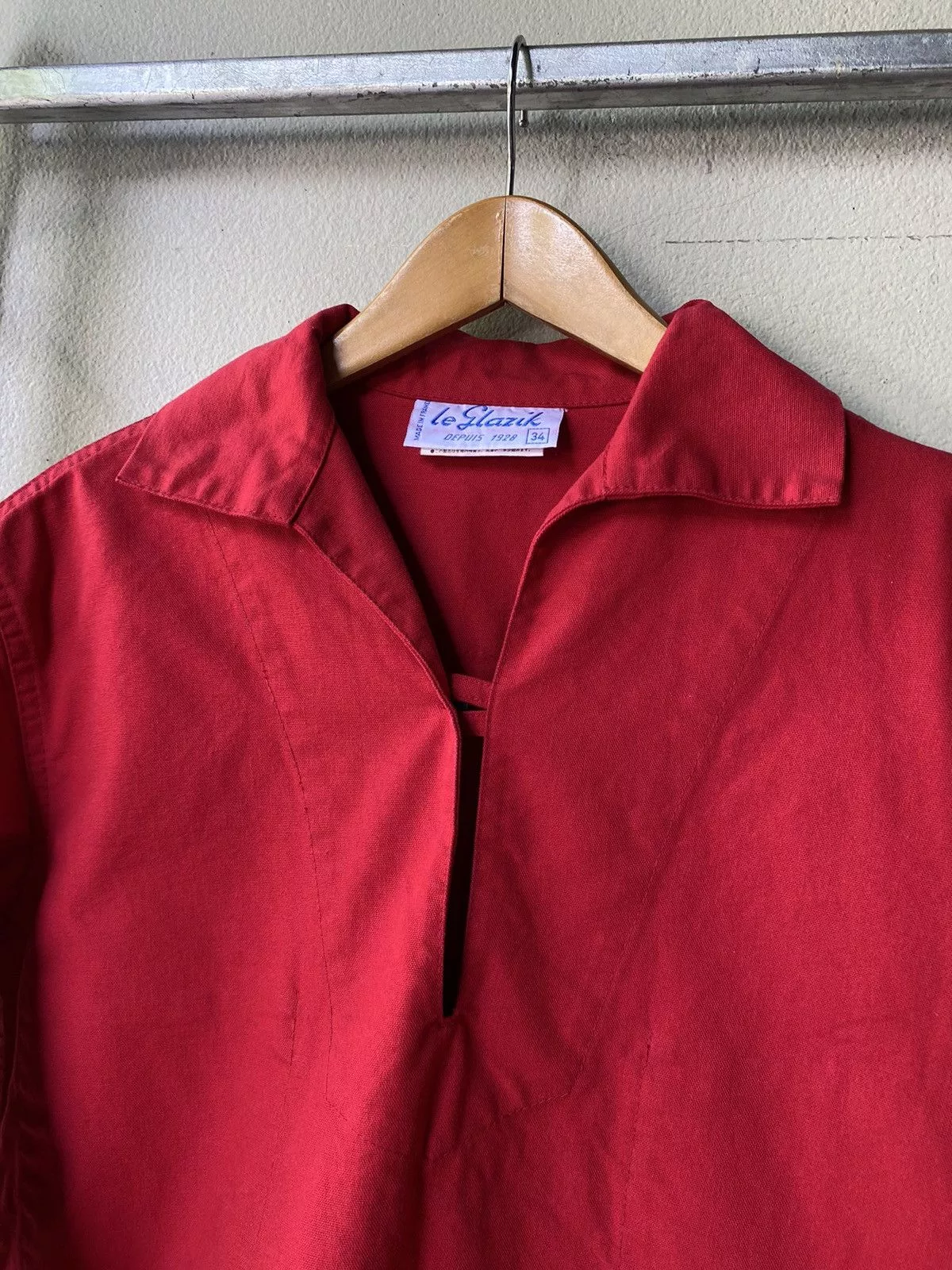 Vintage Shirts Button Ups Le qlazil vintage red blouse