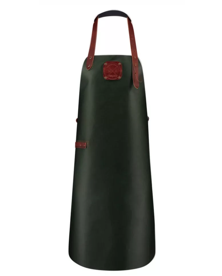 Classic Apron - Green/Cognac