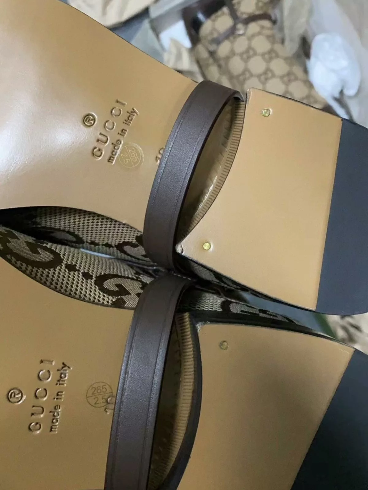Gucci Boots Gucci GG CANVAS & LEATHER KNEE BOOTS Brown