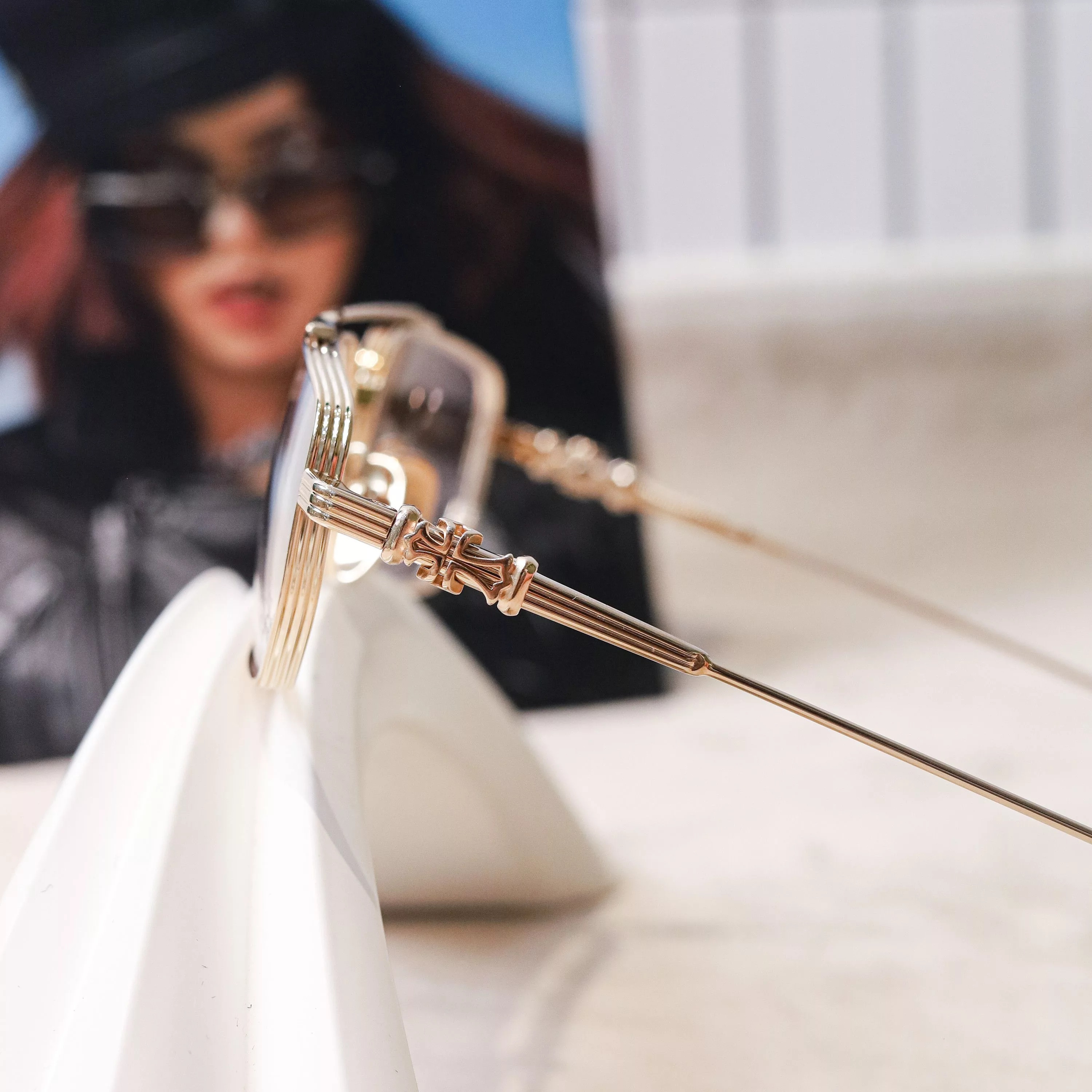 Chrome Hearts Glasses CHROME HEARTS GUSHER MATTE BLACK/GOLD PLATED
