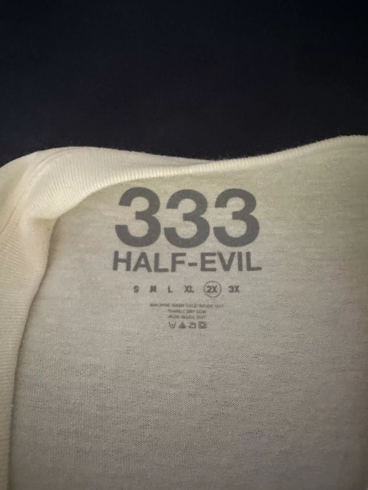 Half Evil Short Sleeve T Shirts Half Evil Character Tee XXL White