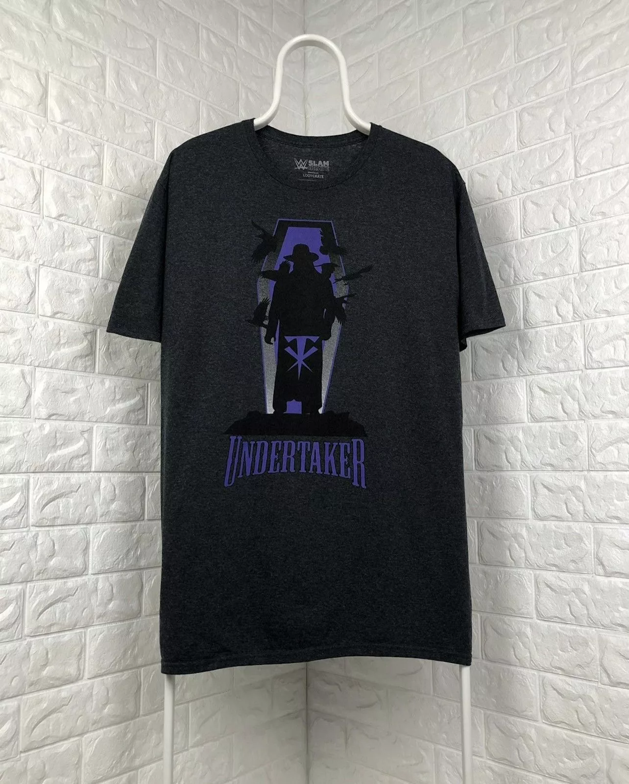 WWE Short Sleeve T Shirts WWE × WWF Undertaker Wwe Wrestler Tee Gray Streetwear