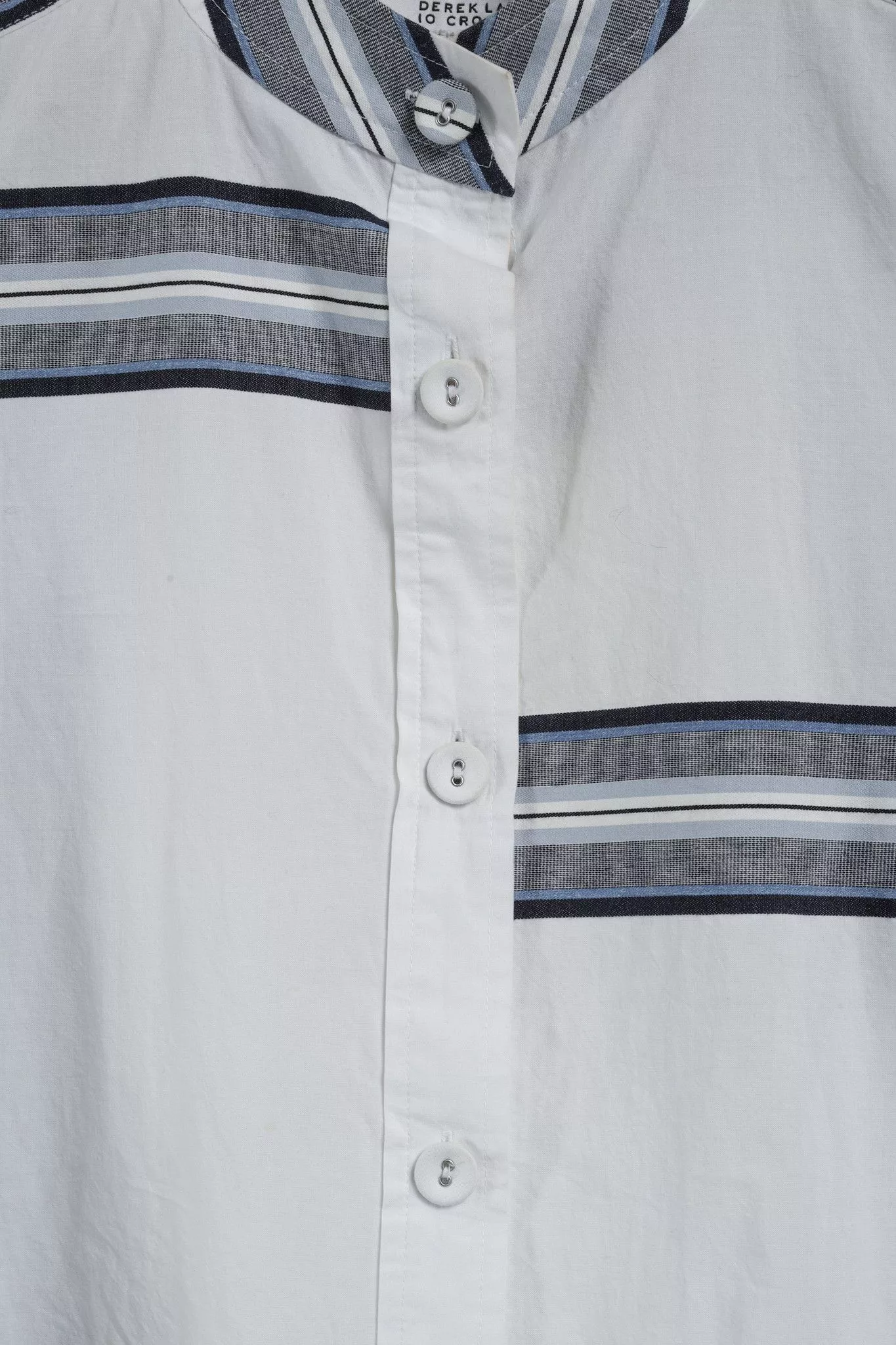 Derek Lam 10 Crosby Blouses Derek Lam 10 Crosby Derek Lam White Cotton Button Down w/ Blue Striped P Multi