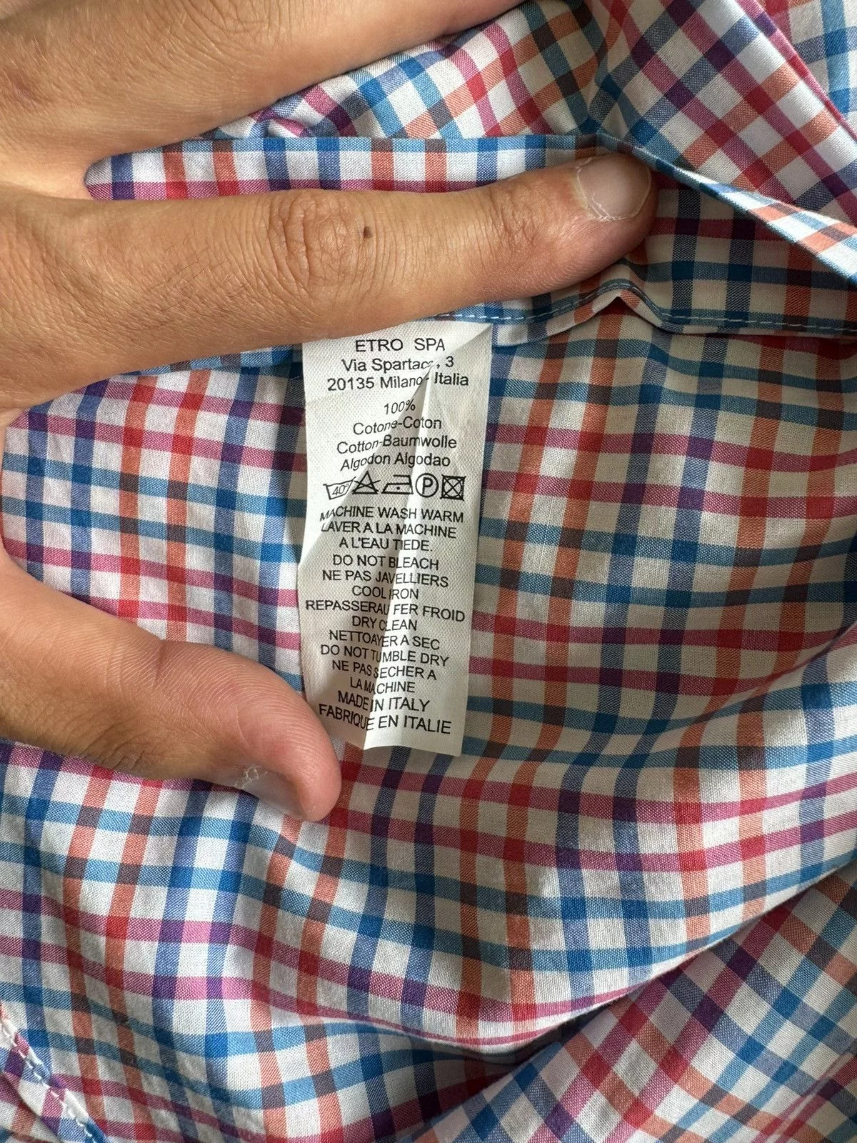 Etro Formal Shirting Etro Gingham Button Down Orange