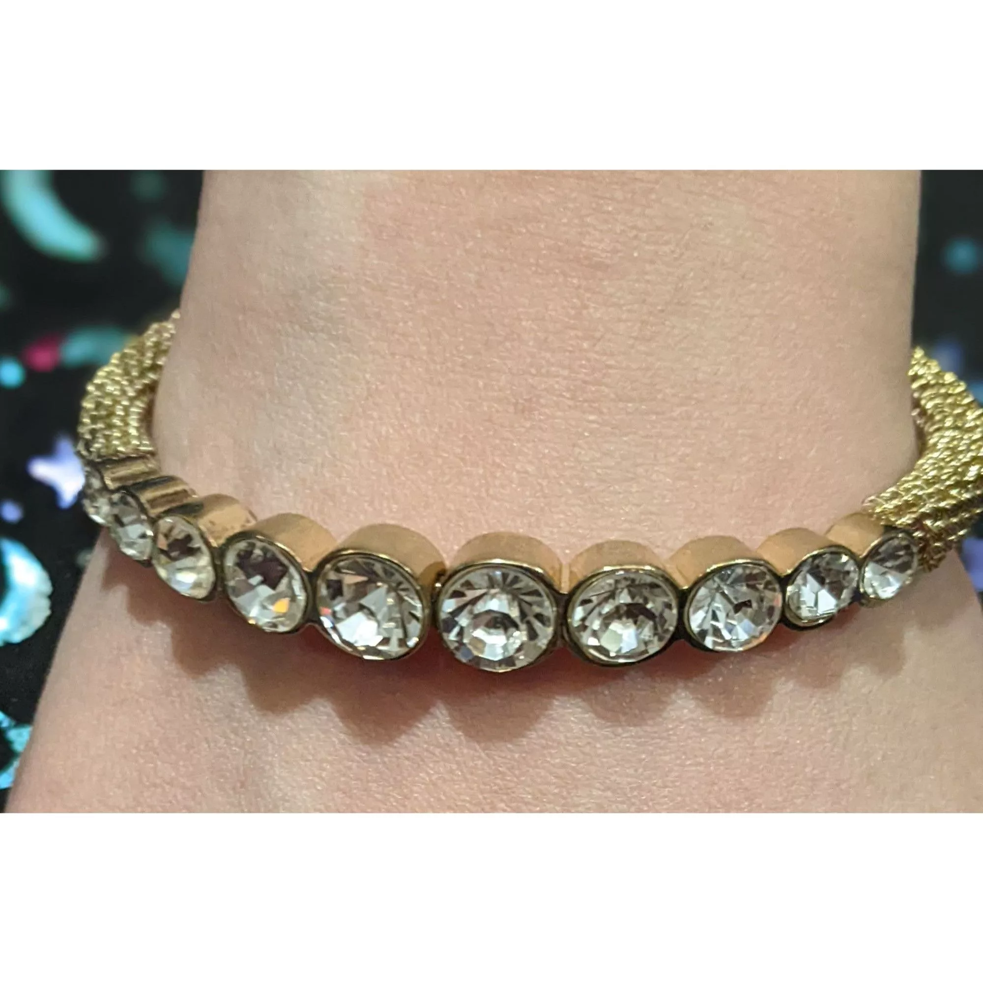 Other Bracelets Other Gold Rhinestone Gemmed Statement Bracelet