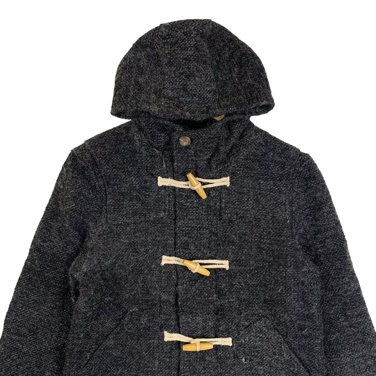 go slow caravan Heavy Coats GO SLOW CARAVAN Outdoor Sportswear Button Wool Hoodie Coat Gray Gorpcore