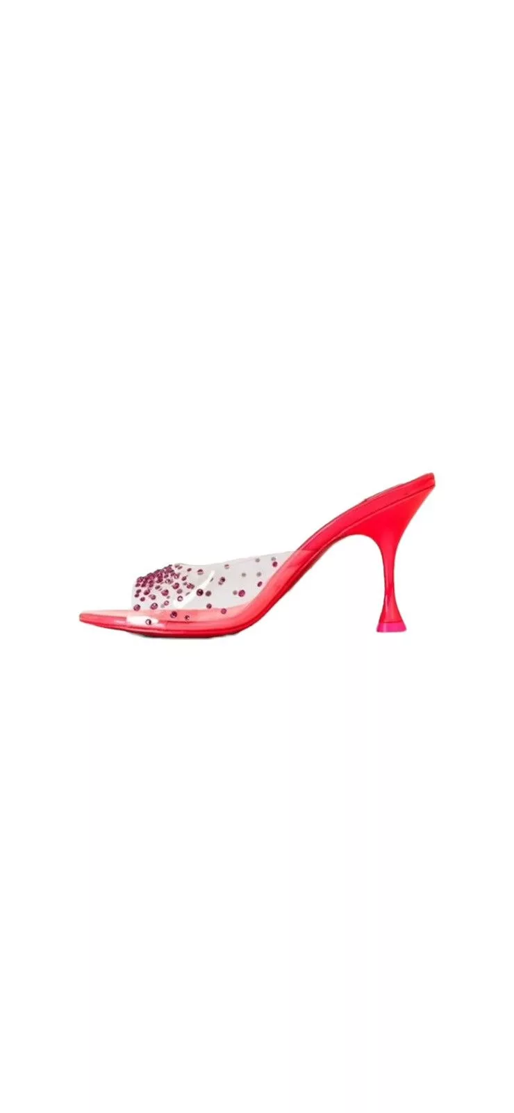 Christian Louboutin Heels Christian Louboutin DEGRAMULE STRASS 85H MULES Pink