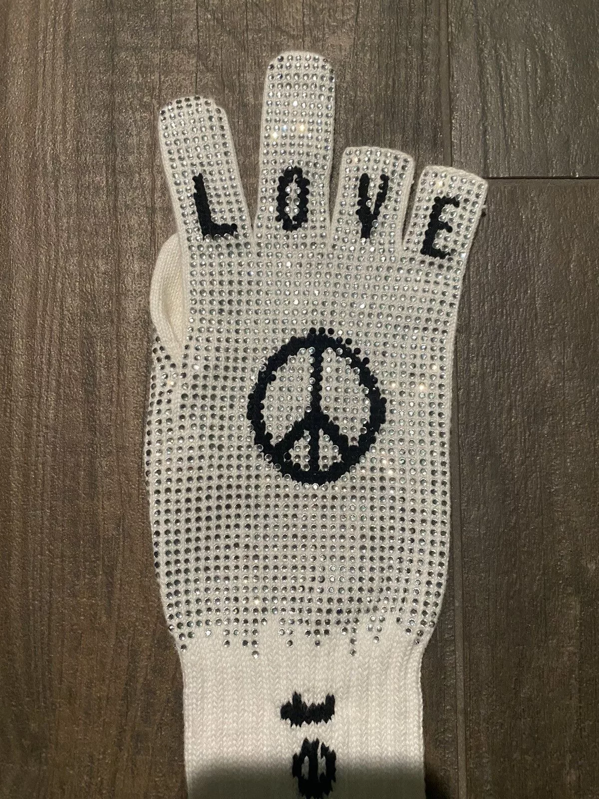Doublet Miscellaneous Doublet Finger Sign Studded Gloves White