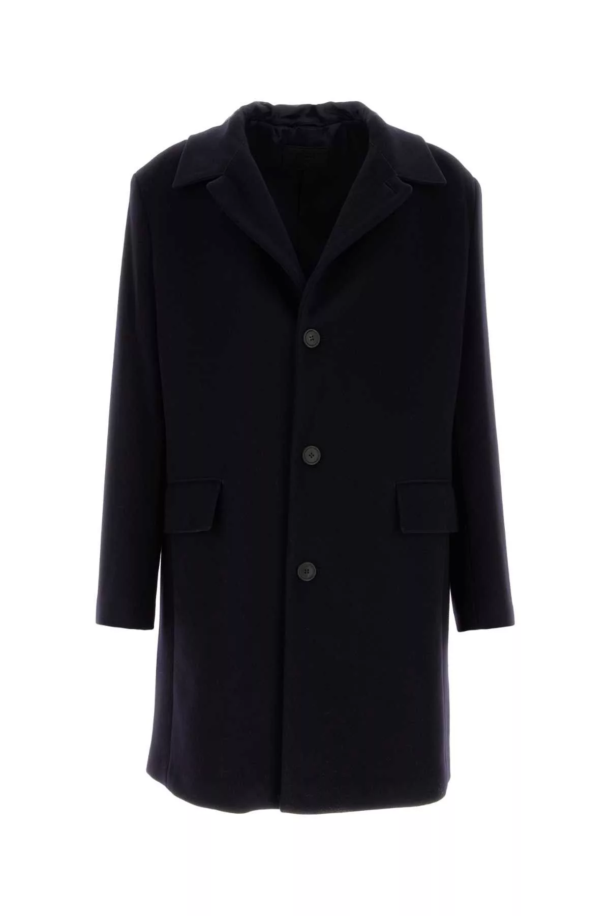 Prada Bombers Prada Midnight Blue Wool Blend Coat Multi