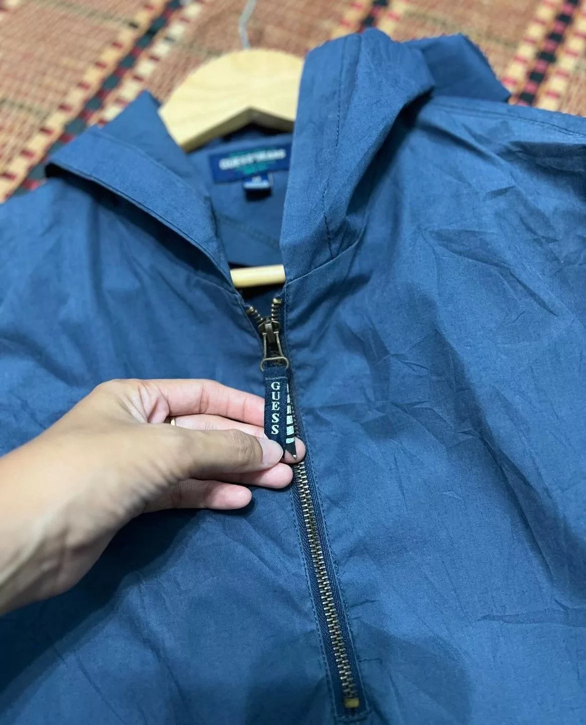 Guess Light Jackets Vintage 1990s Guess Pullover Jacket Blue