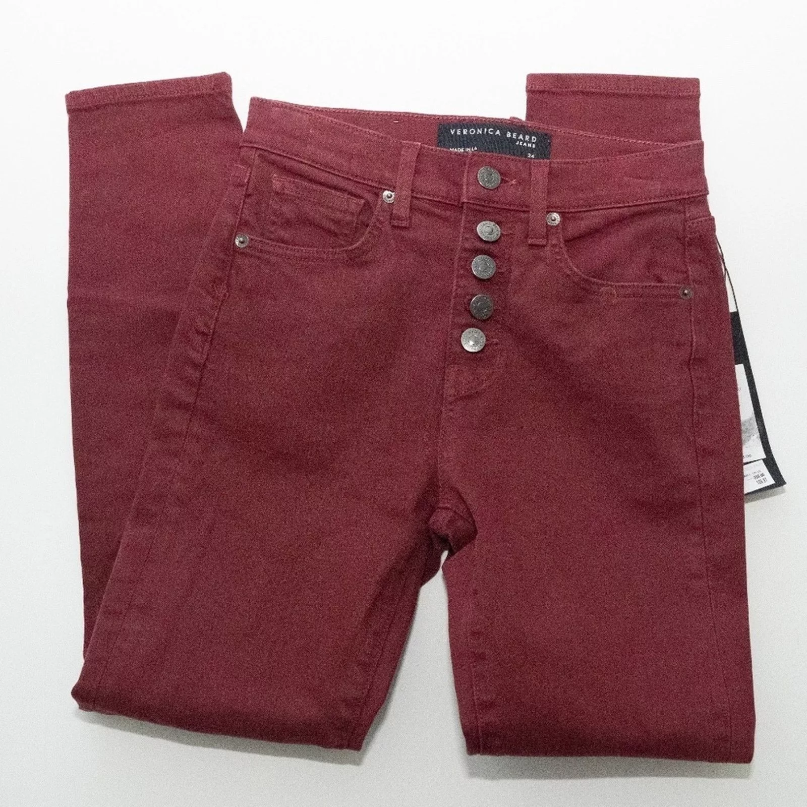 Veronica Beard Jeans Veronica Beard. Debbie Skinny High Waisted Ankle Jeans. Red