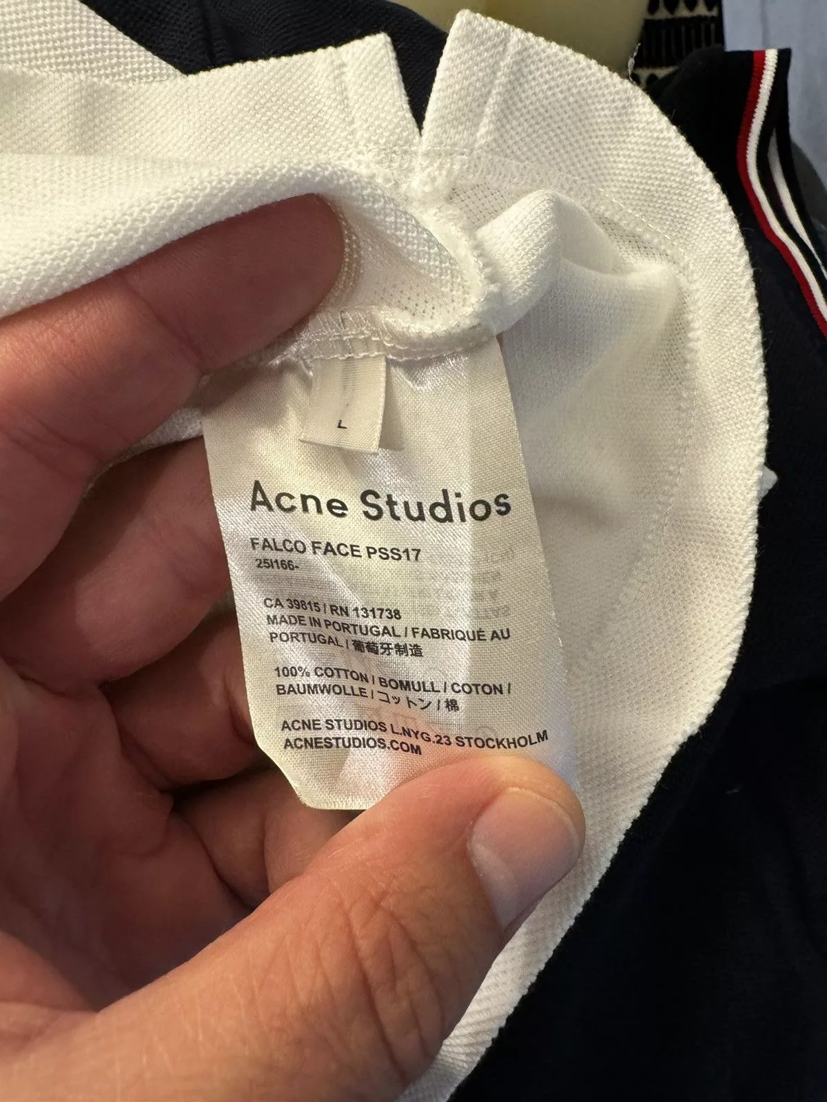 Acne Studios Polos Acne Studios Falco Face Polo White