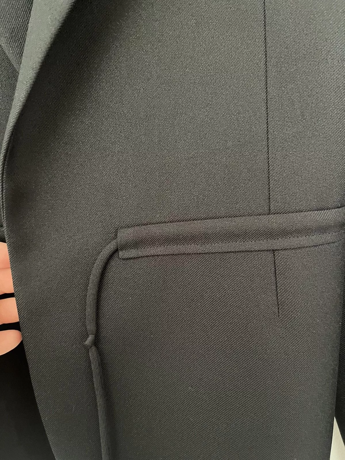 Random Identities Blazers Random Identities Black Drawstring Blazer / Suit jacket