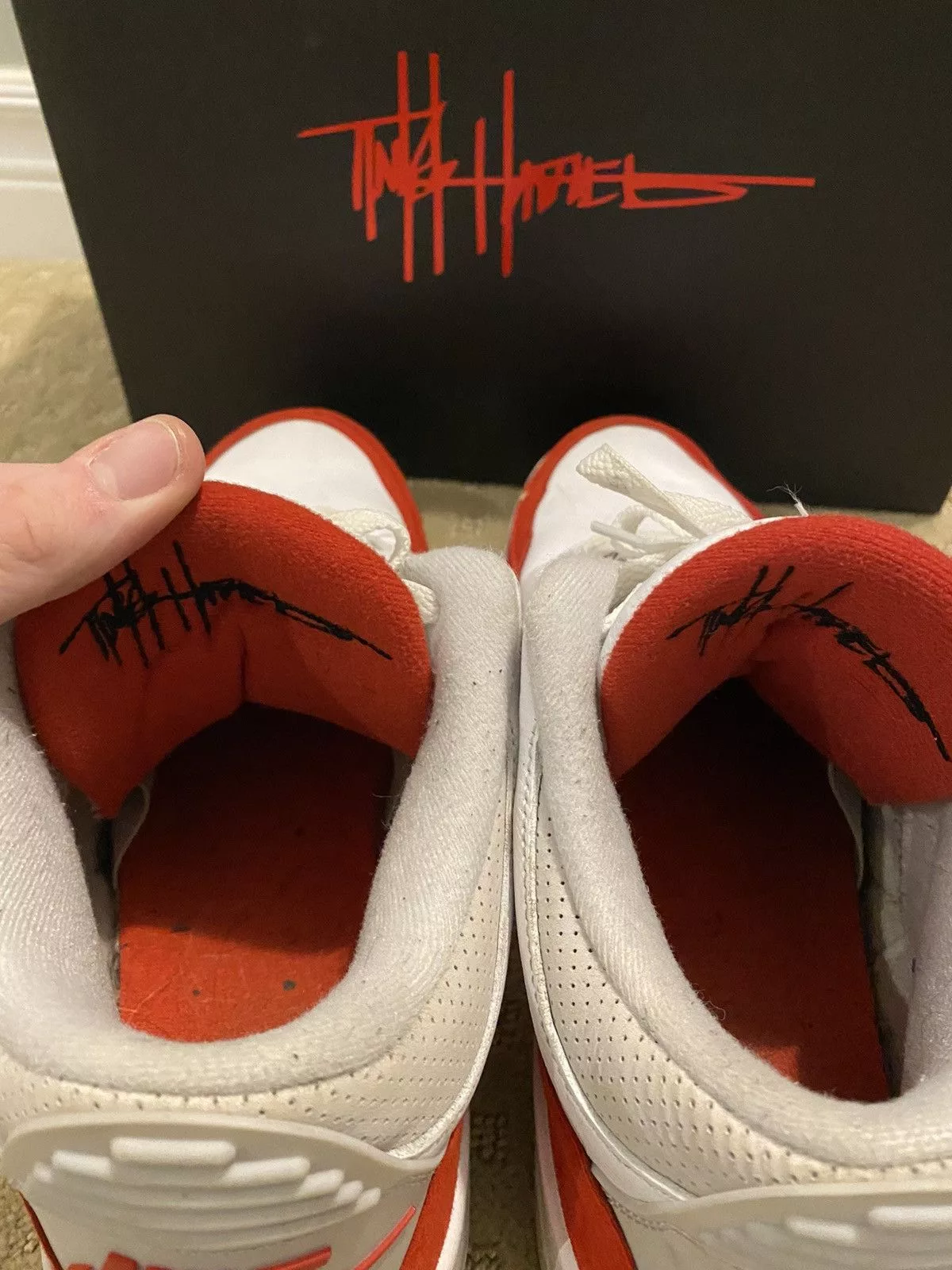 Jordan Brand Hi Top Sneakers Jordan Brand Nike Air Jordan x Tinker Hadfield Retro 3 Red & White