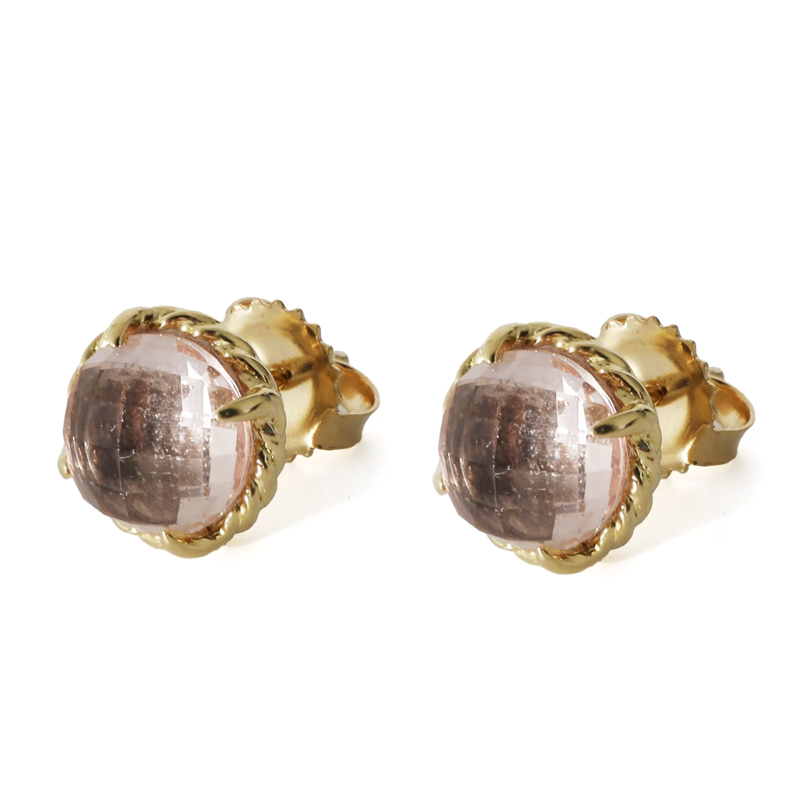 David Yurman Rings David Yurman Chatelaine Morganite Stud Earrings in 18K Yellow Gold