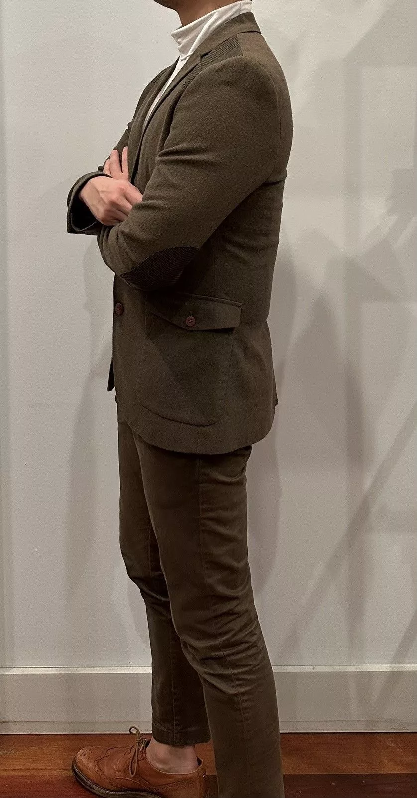 Topman Suits Topman 3 Button Wool & Cotton Suit Green