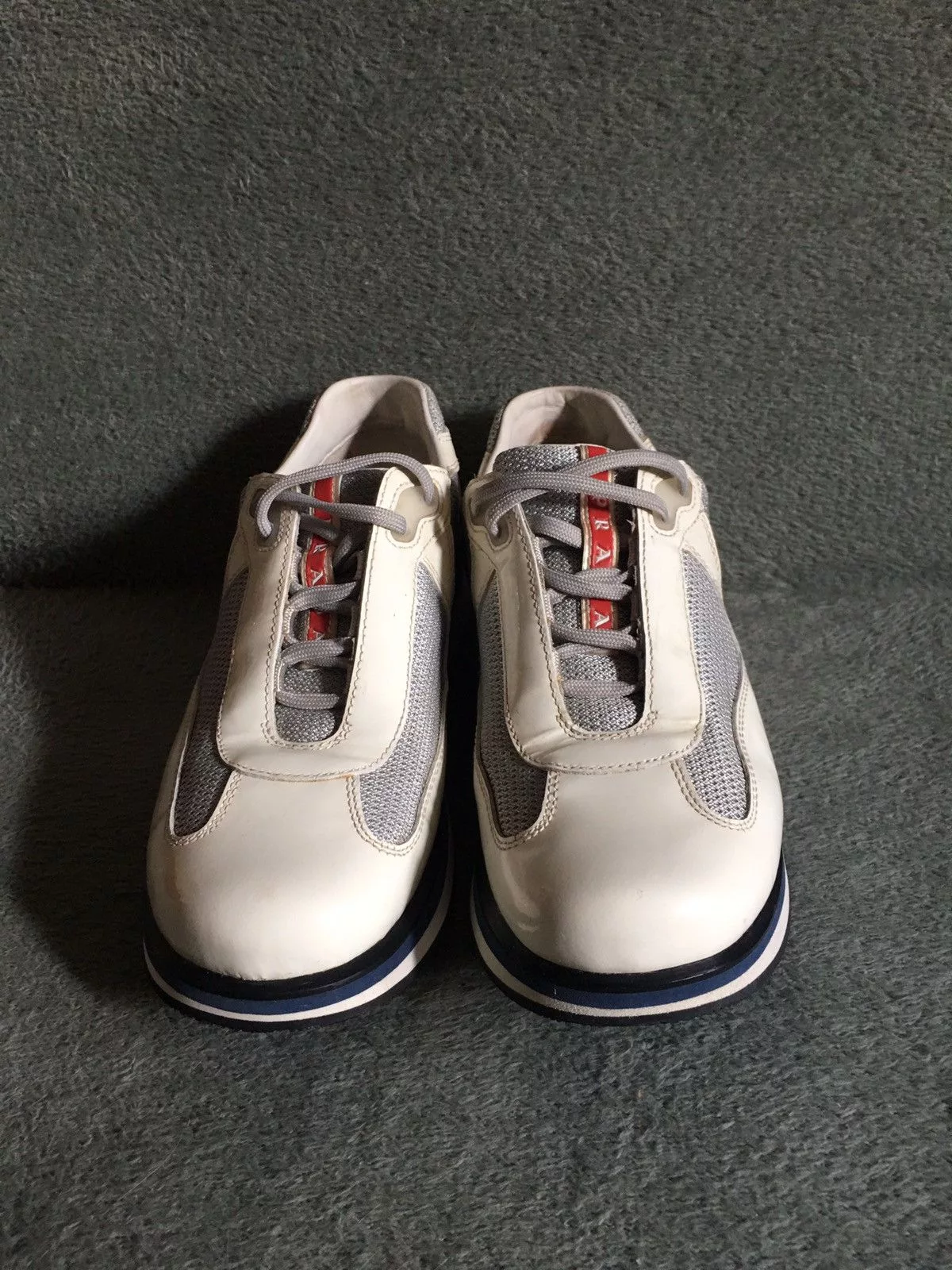 Prada Low Top Sneakers PRADA American Cup Double Sole Patent Leather Sneakers EU 38 Beige Luxury