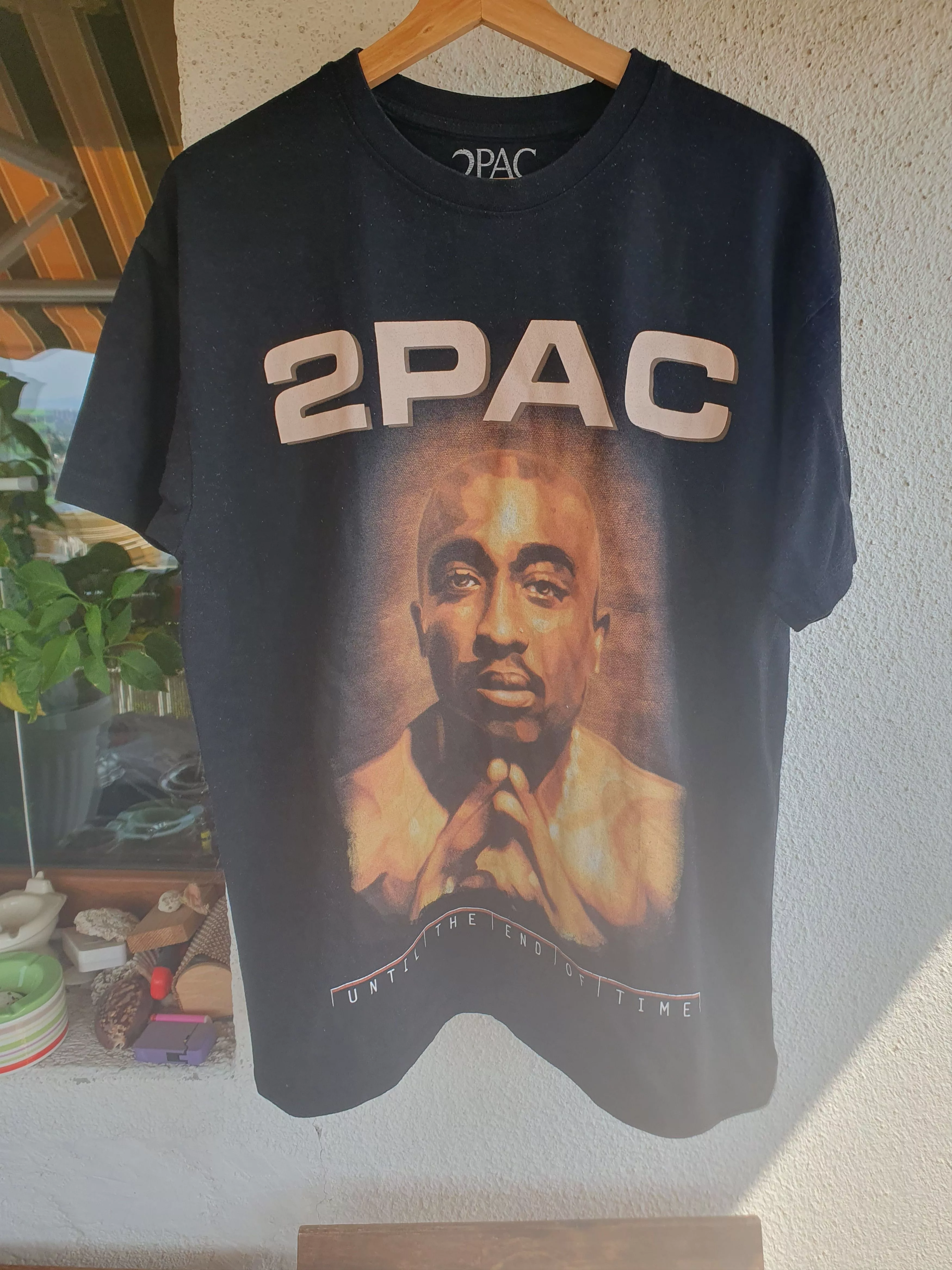 Pull & Bear Short Sleeve T Shirts Pull & Bear × Rap Tees 2 Pac Pull & Bear Until The End Of Time 2020 t-shirt sz L? Black Streetwear