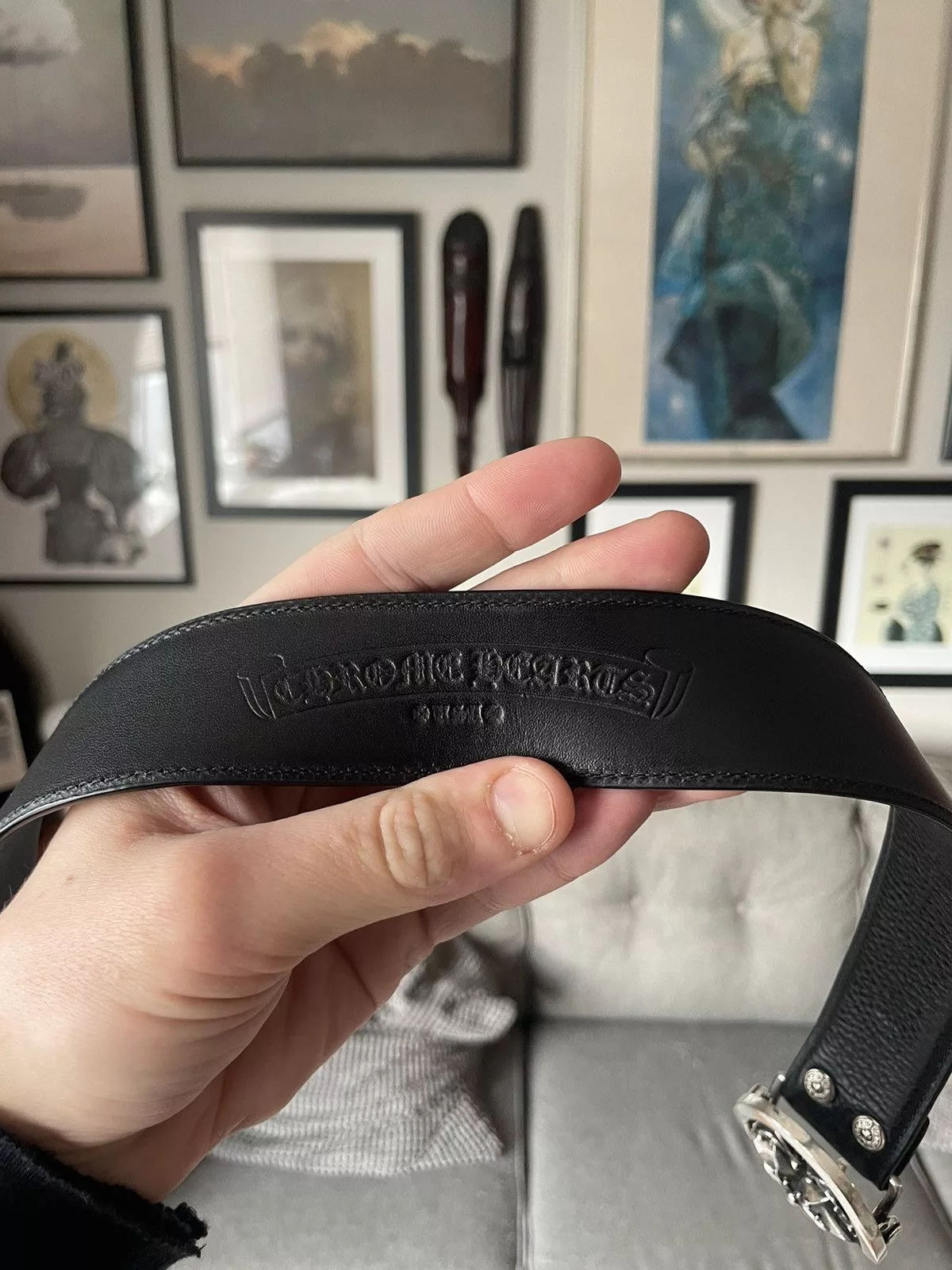 Chrome Hearts Belts Chrome Hearts Oval Star Belt Black