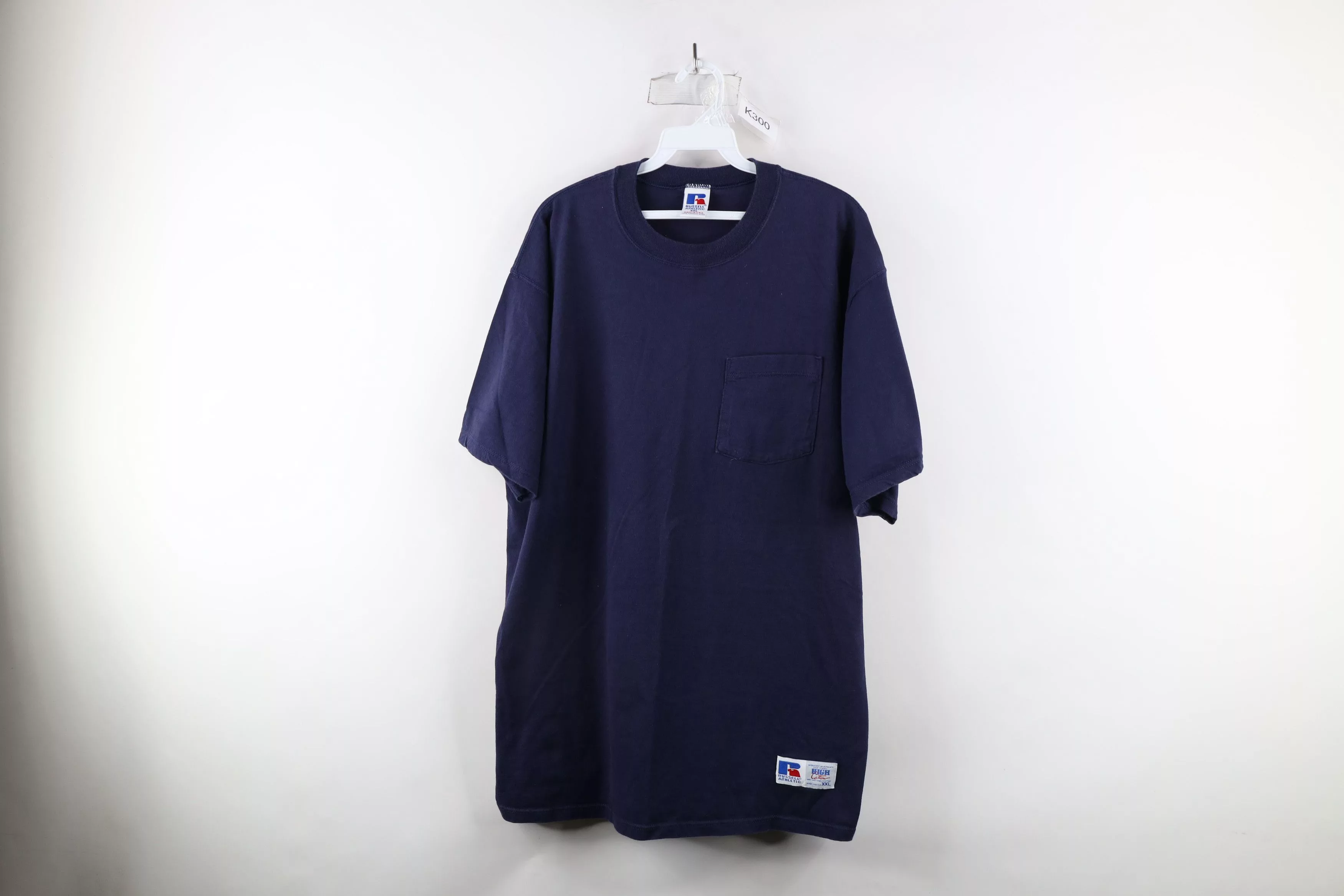 Russell Athletic Short Sleeve T Shirts Russell Athletic × Vintage Vintage 90s Russell Athletic Heavyweight Cotton T-Shirt USA Blue