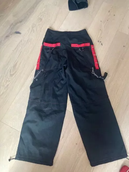 Jean Casual Pants Jean Gothic Cargo Pants Black Avant-Garde