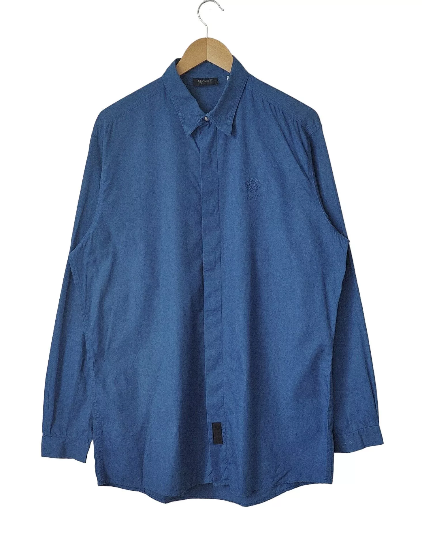 Versace Shirts Button Ups Versace Classic V2 Vintage Medusa Casual Shirt Blue